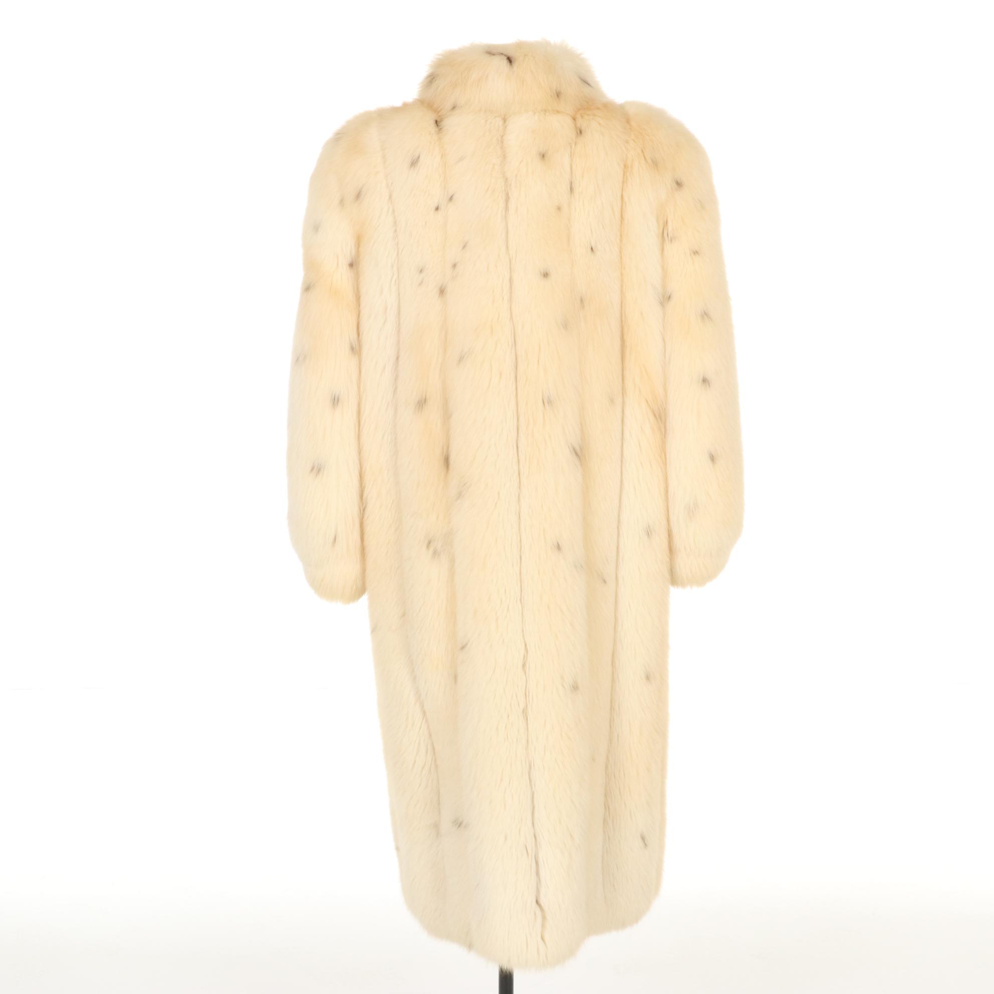 Lynx Dyed Fox Fur Full Length Coat