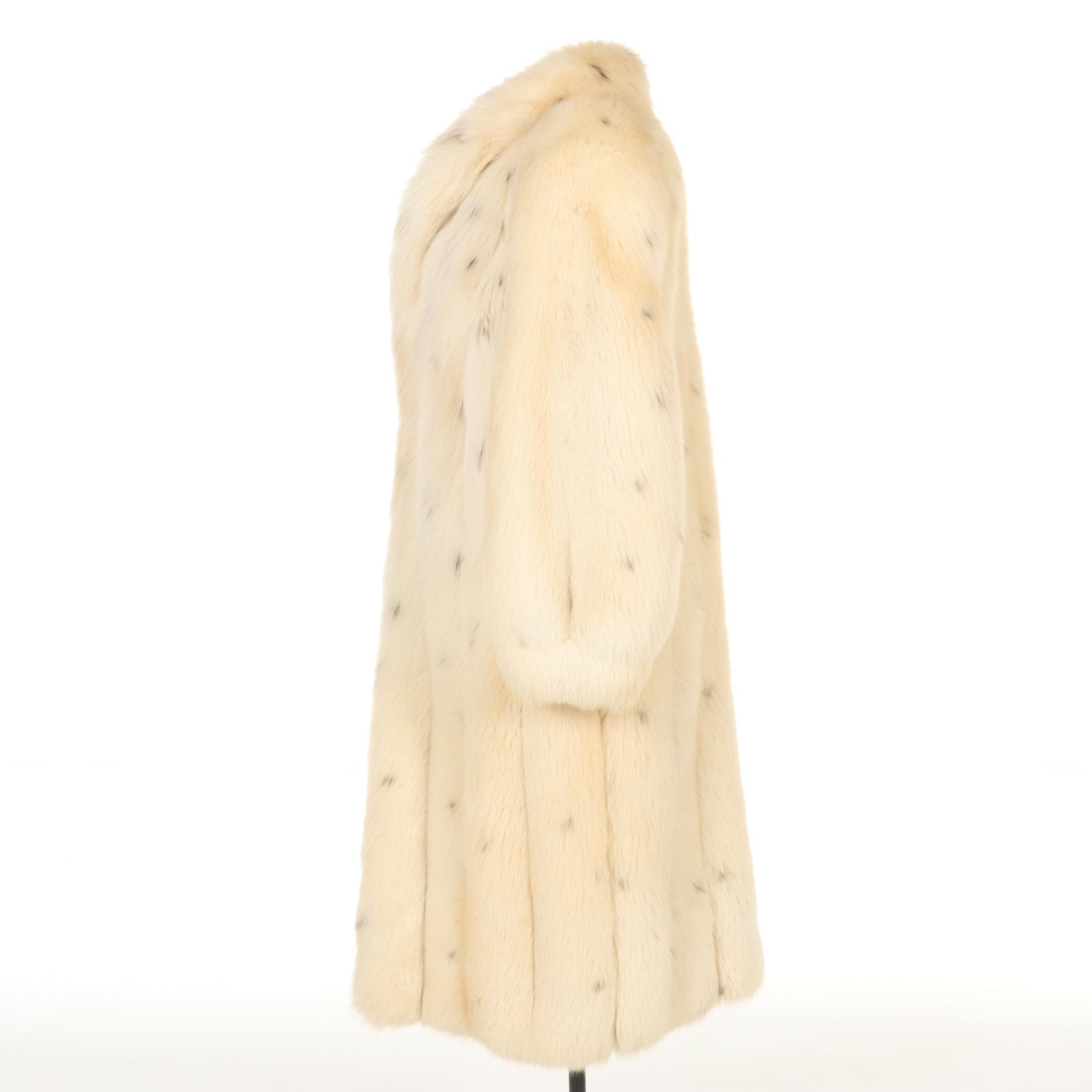 Lynx Dyed Fox Fur Full Length Coat