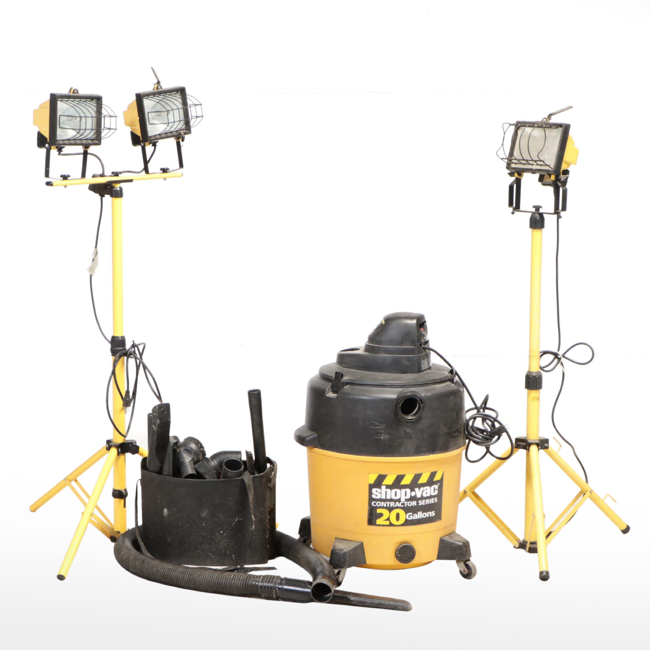 Shop-Vac "Contractor Series" 20 Gallon Wet/Dry Vacuum w/ Two Halogen Work Lights
