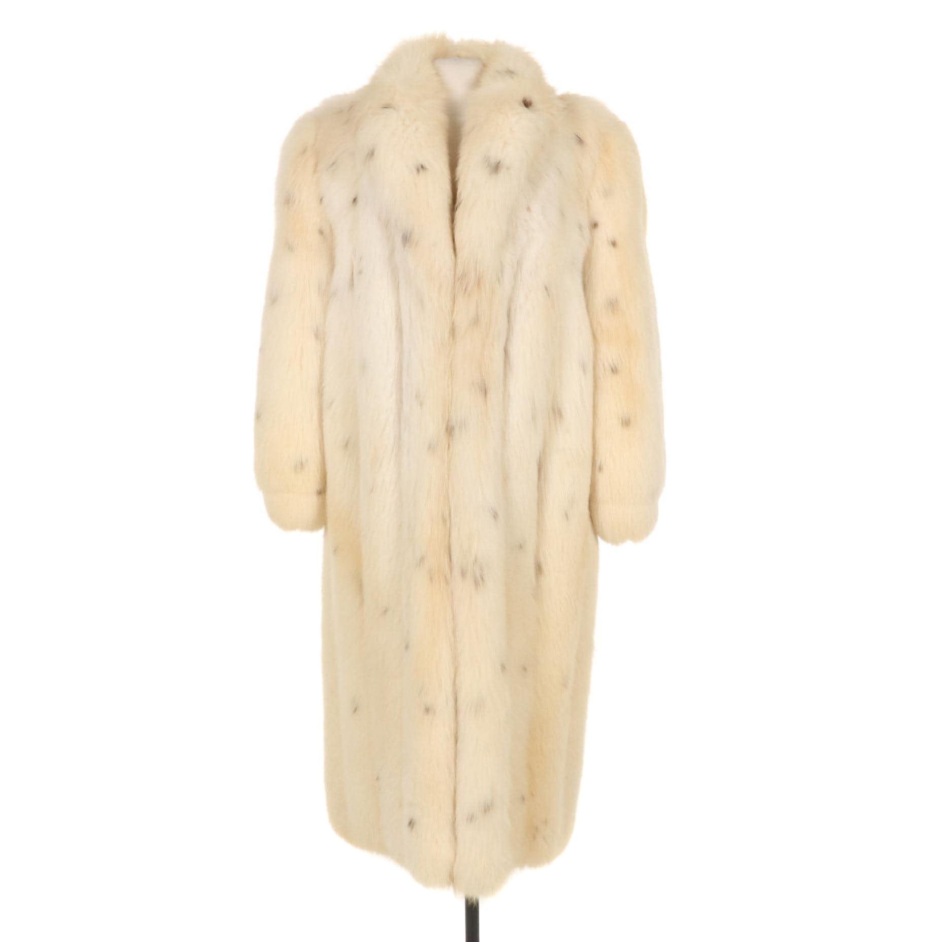 Lynx Dyed Fox Fur Full Length Coat