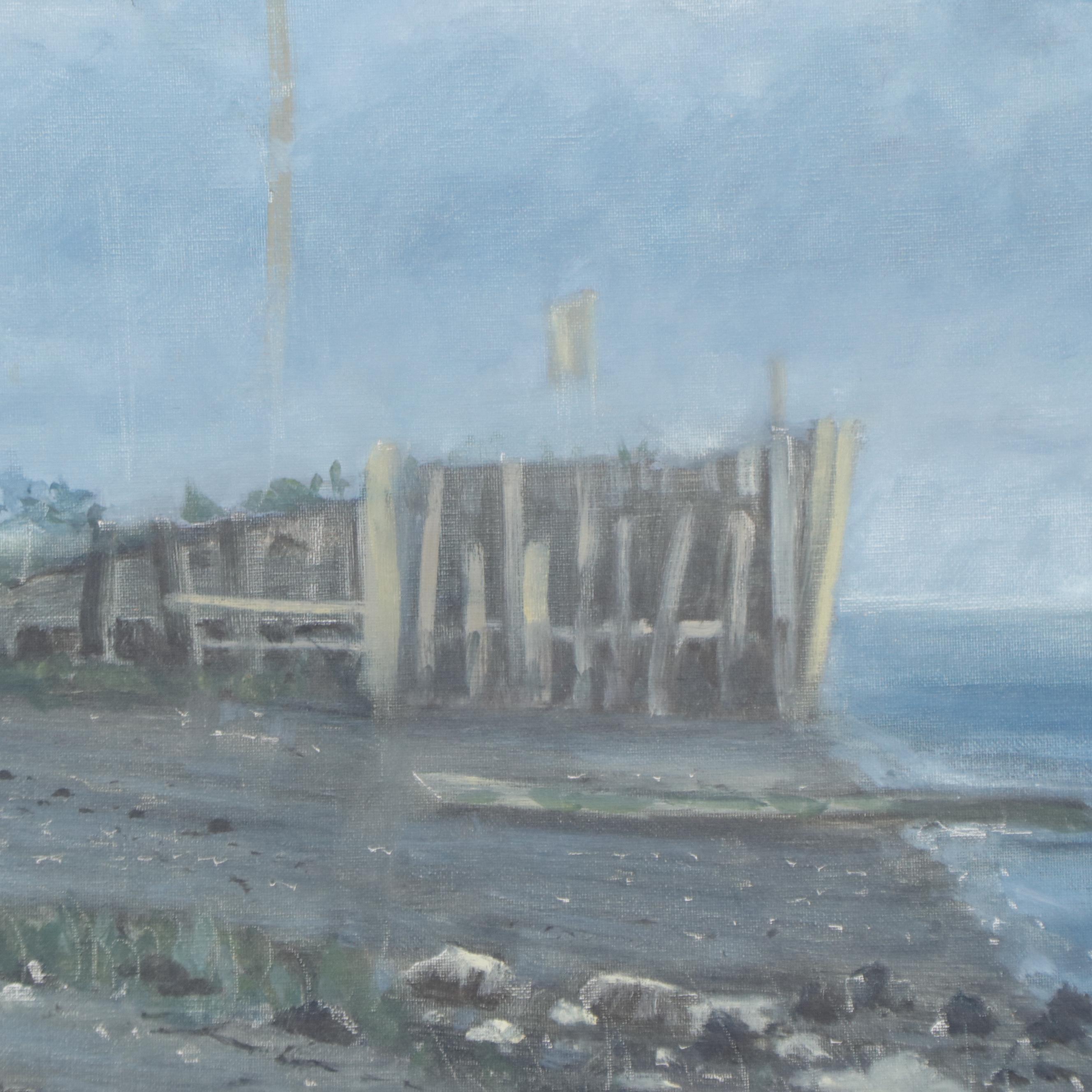 William J. Greenwood Coastal Landscape Oil Painting, Late 20th Century