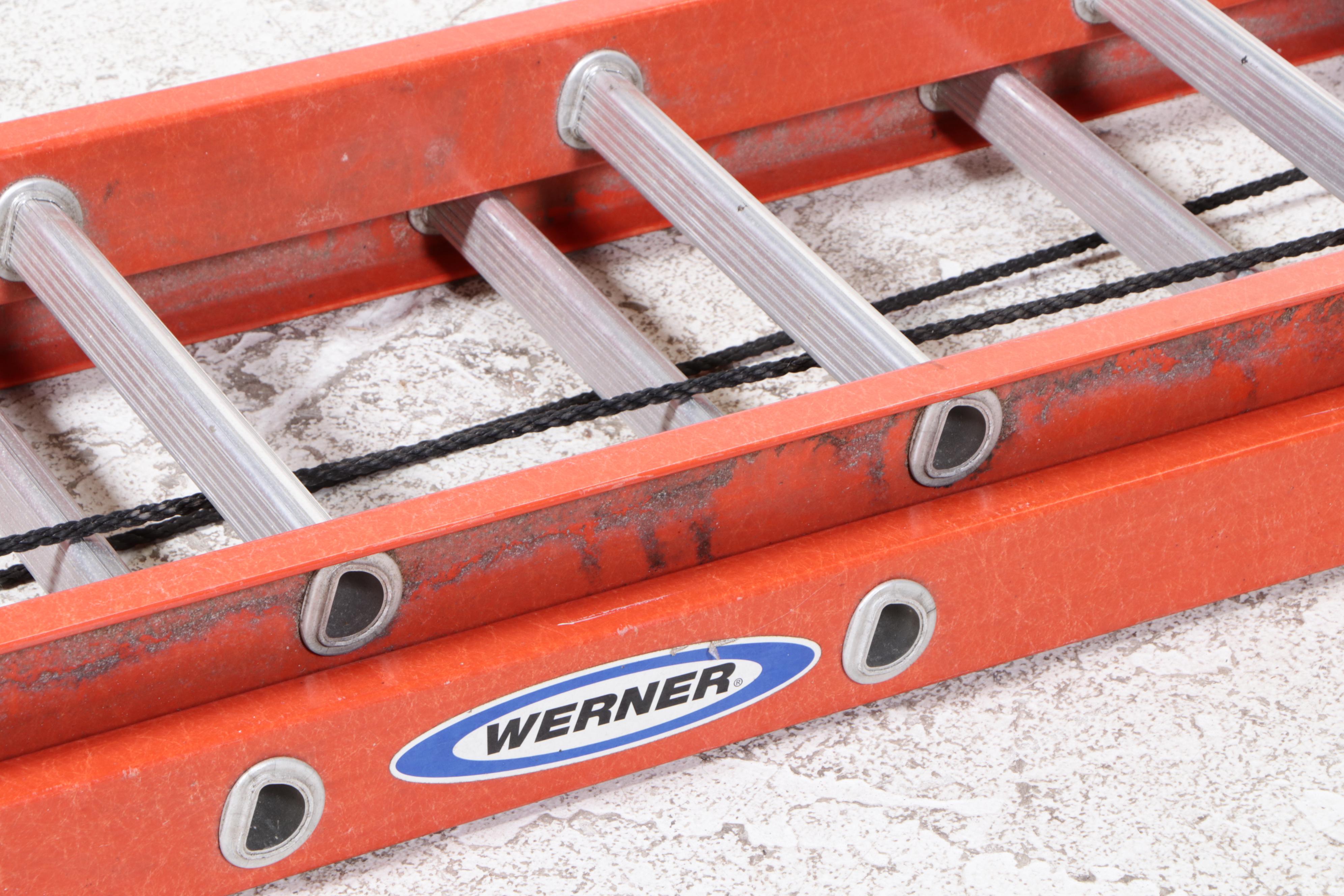 Werner Fiberglass and Aluminum Step Ladder and 24' Extension Ladder
