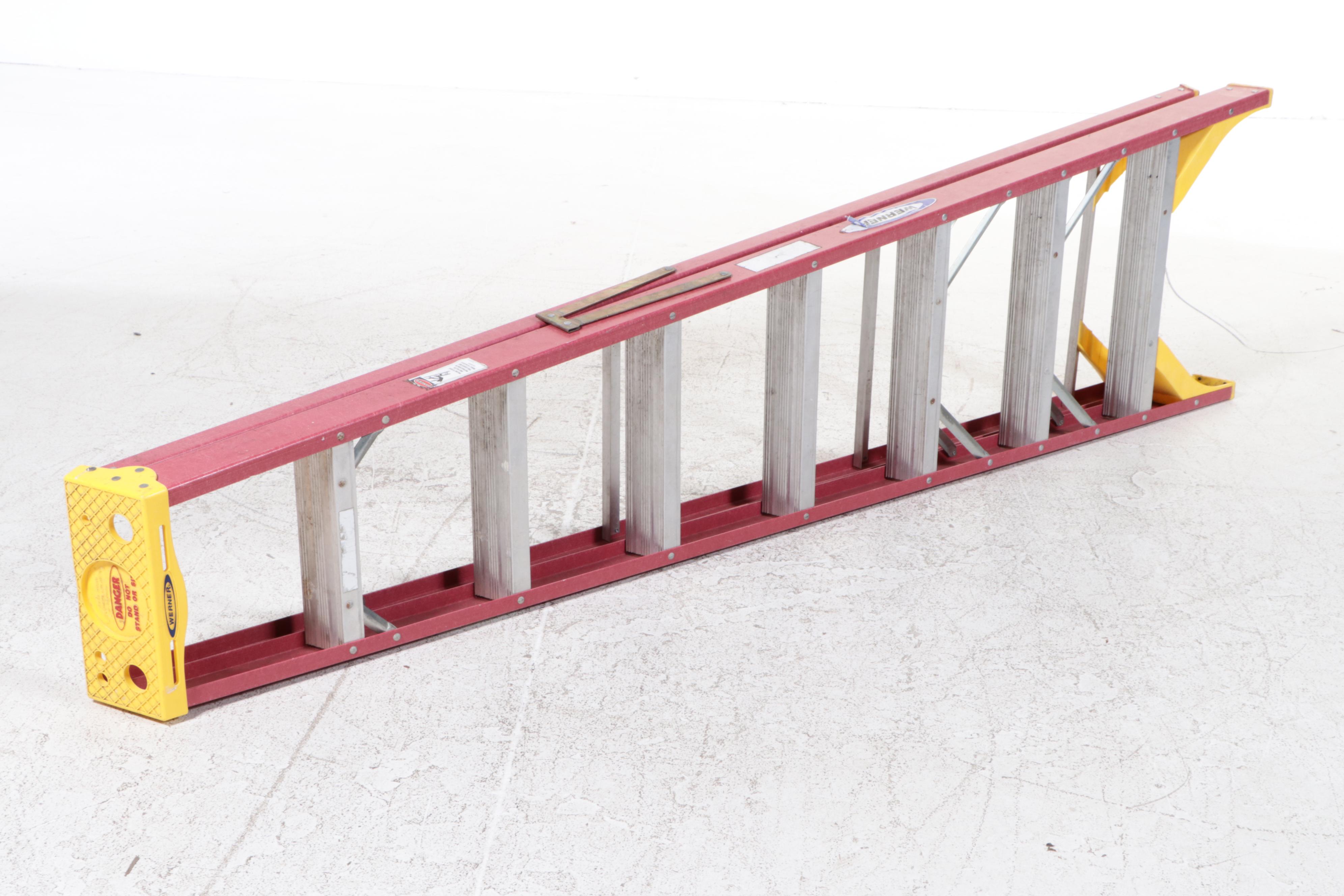 Werner Fiberglass and Aluminum Step Ladder and 24' Extension Ladder