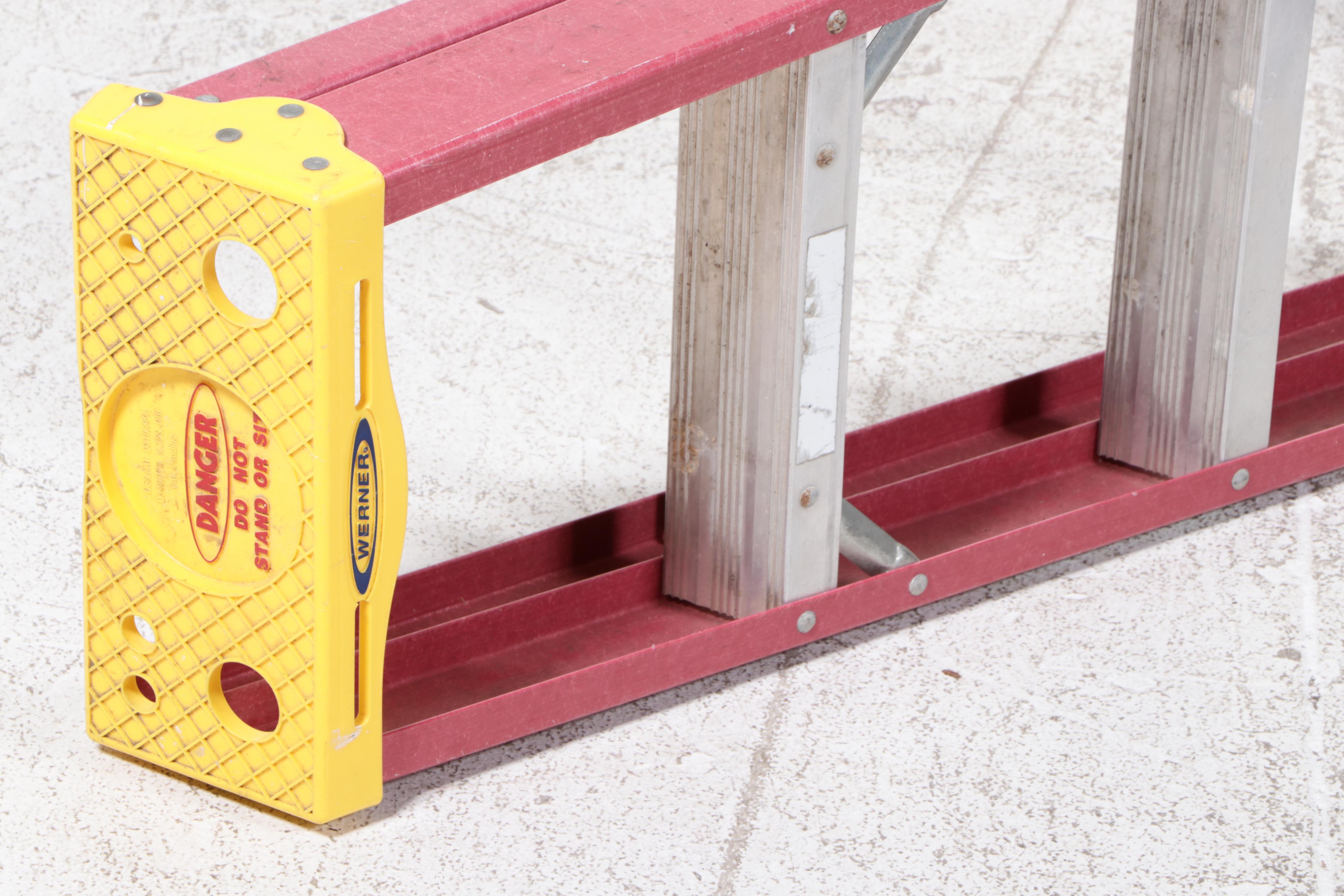 Werner Fiberglass and Aluminum Step Ladder and 24' Extension Ladder