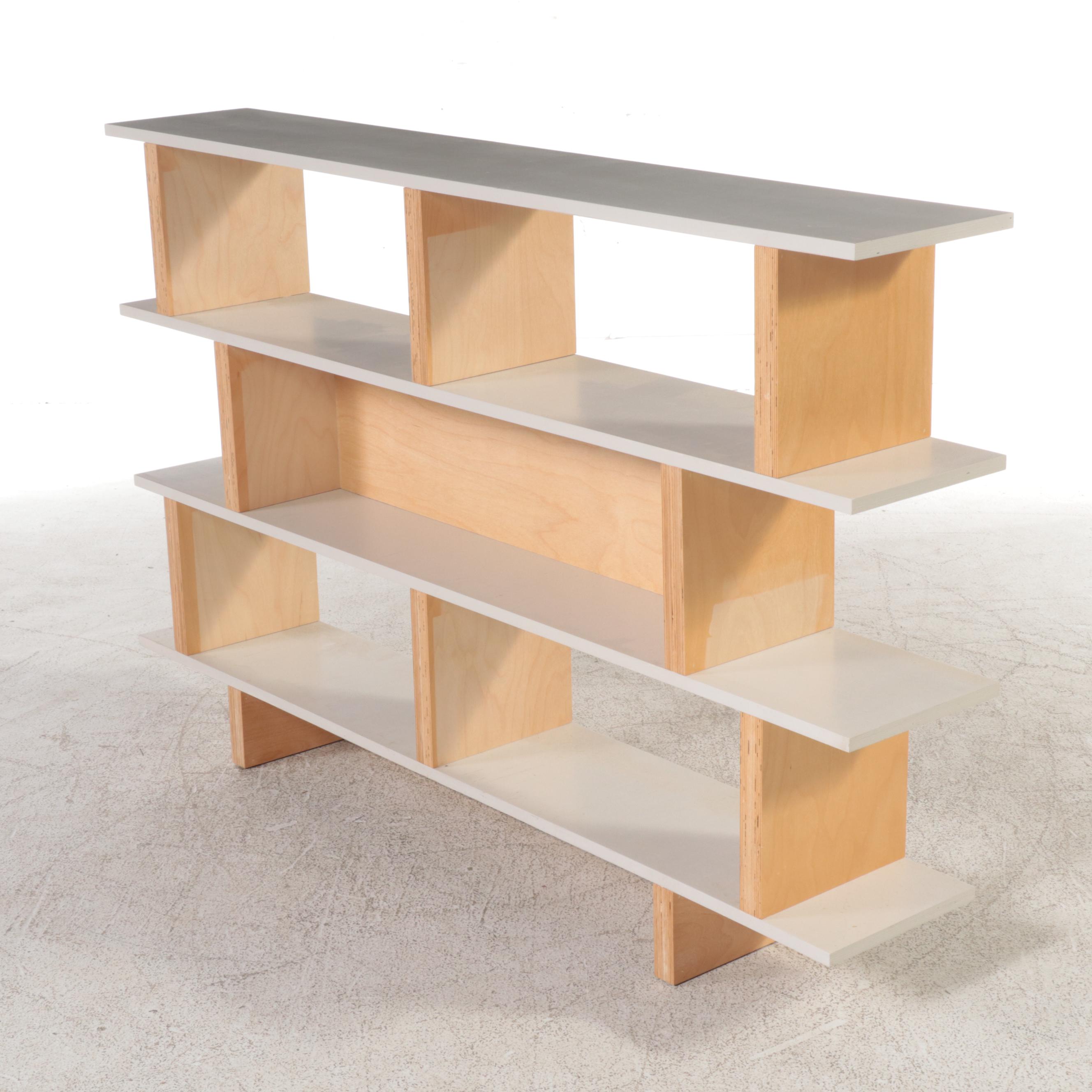Modernist Style Plywood Four-Tier Bookcase