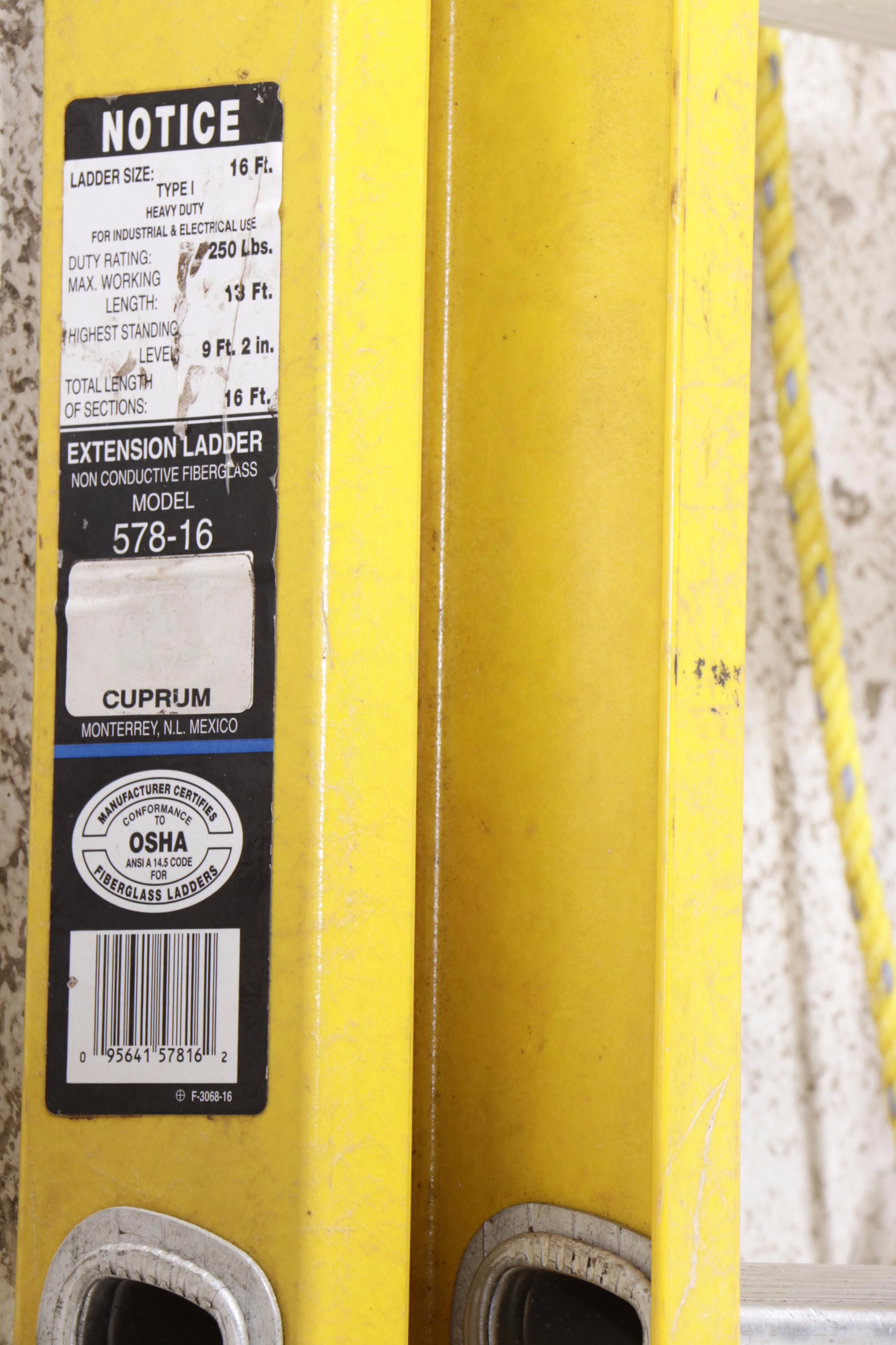 Cuprum Fiberglass and Aluminum 6' Step Ladder and 16' Extension Ladder