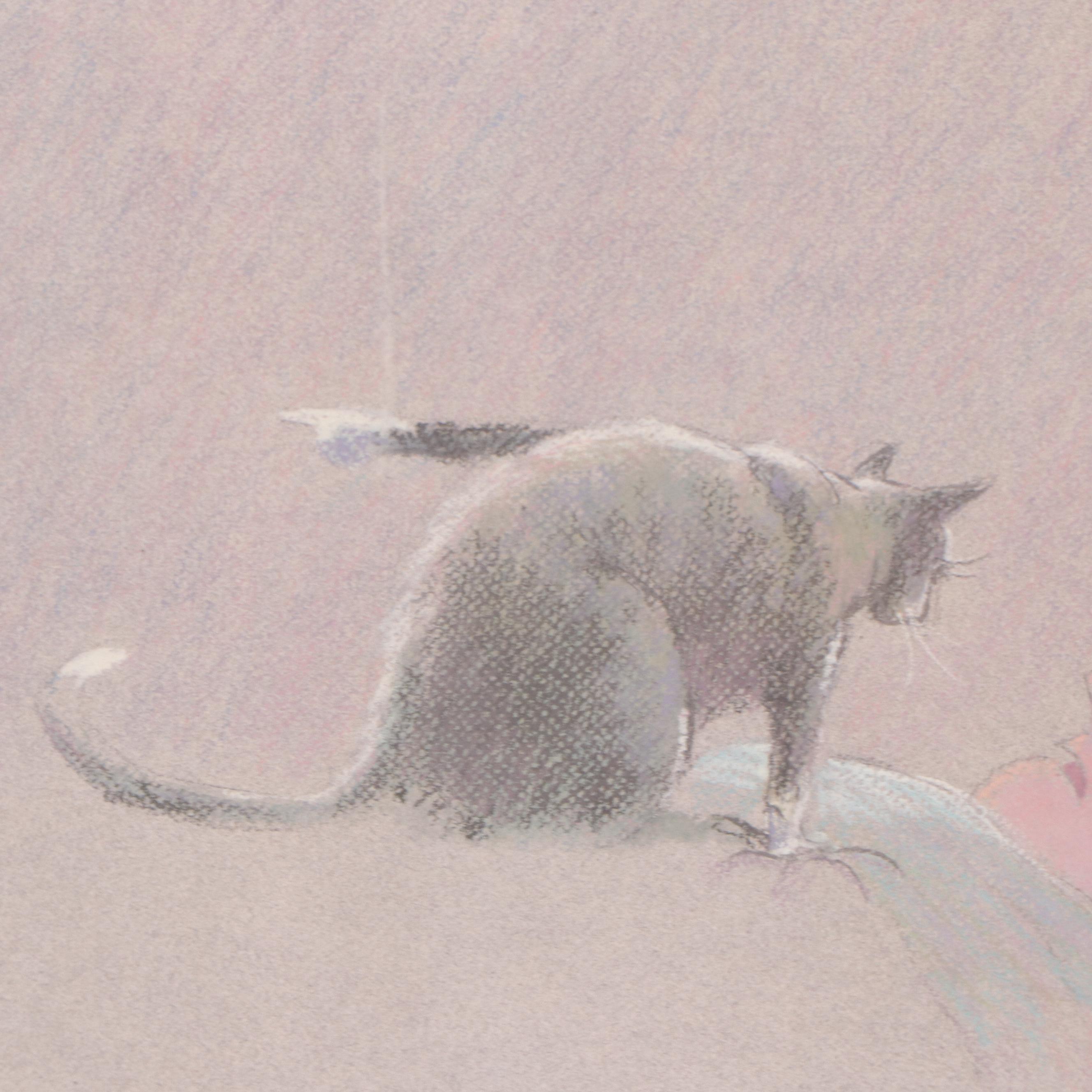 Jeff Leedy Cartoon Offset Lithograph "Demando Cat"