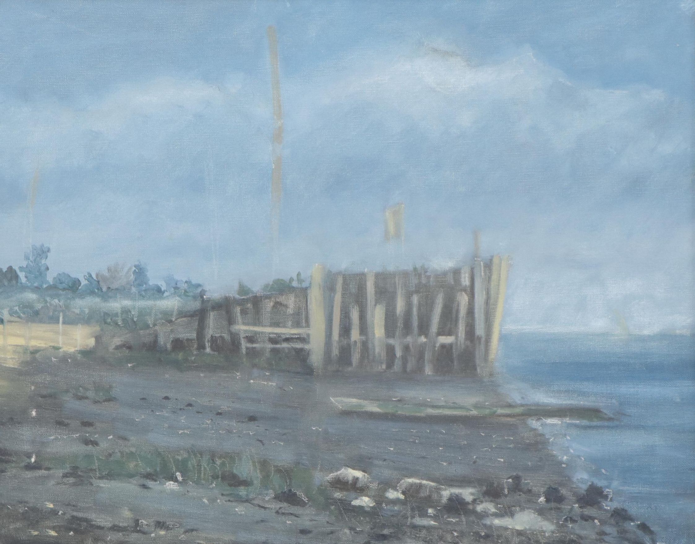 William J. Greenwood Coastal Landscape Oil Painting, Late 20th Century