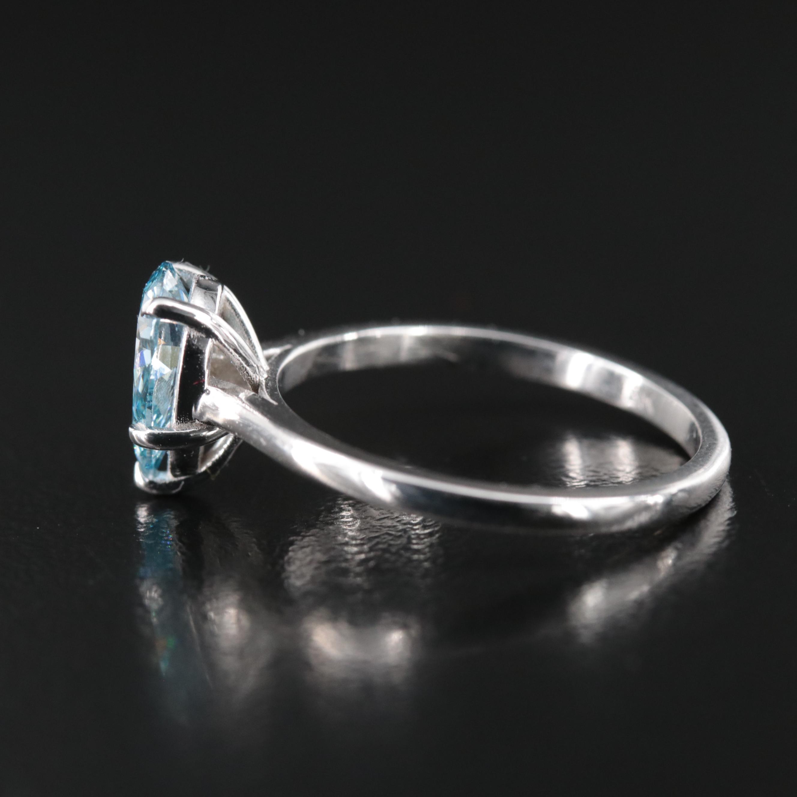 18K 1.02 CT Fancy Blue Diamond Solitaire Ring