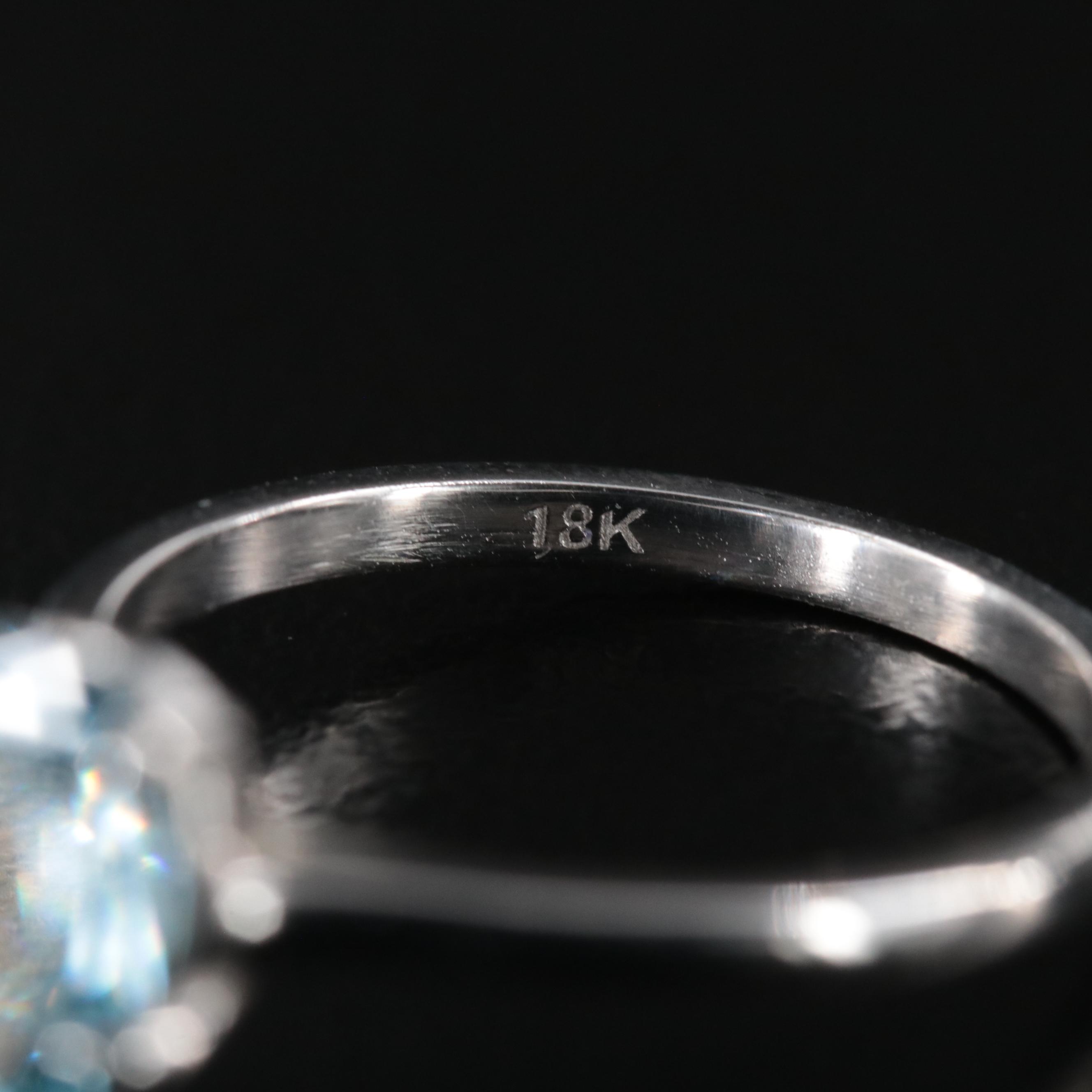18K 1.02 CT Fancy Blue Diamond Solitaire Ring