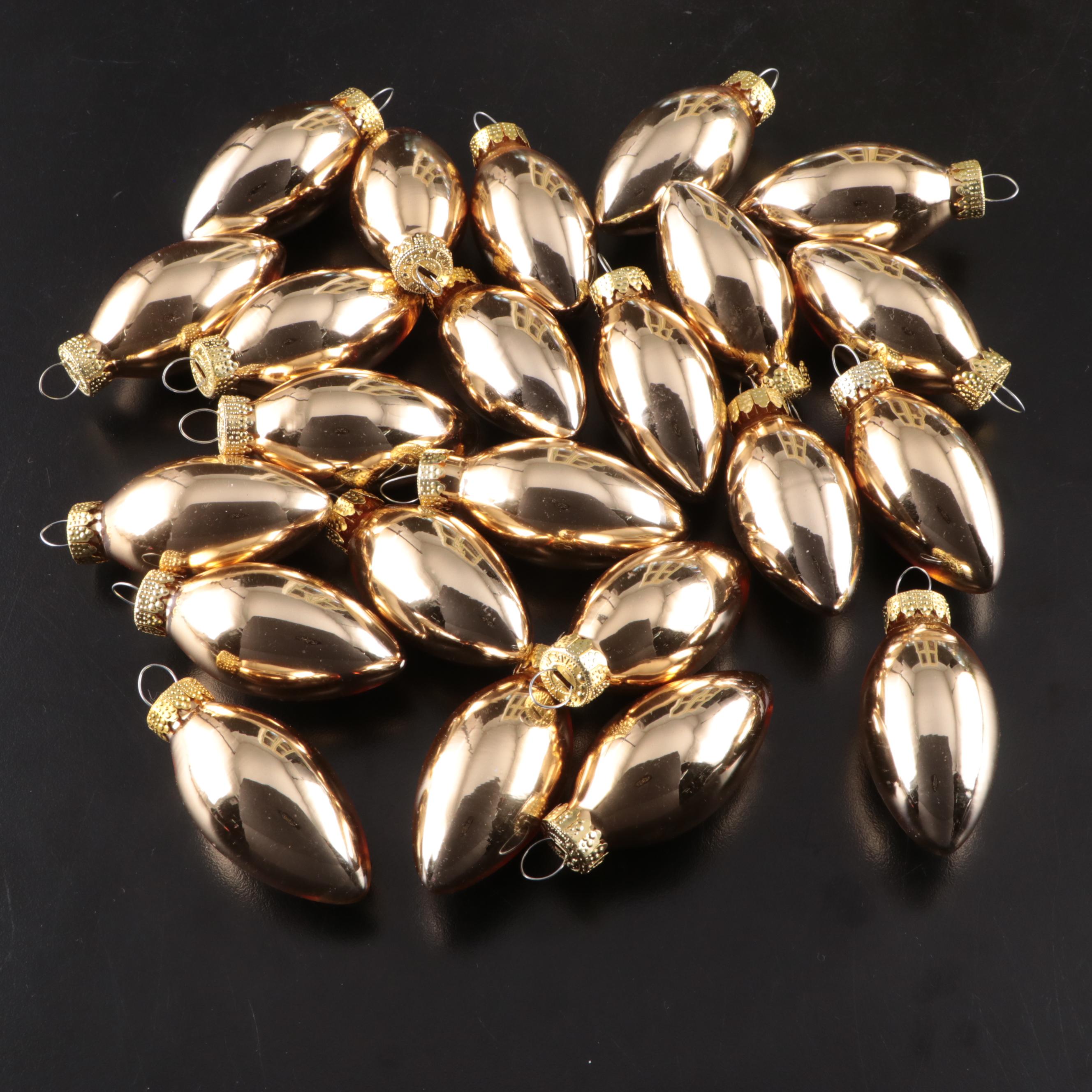 German Opalescent Blown Glass Ornaments with Other Glass Ornaments, Vintage