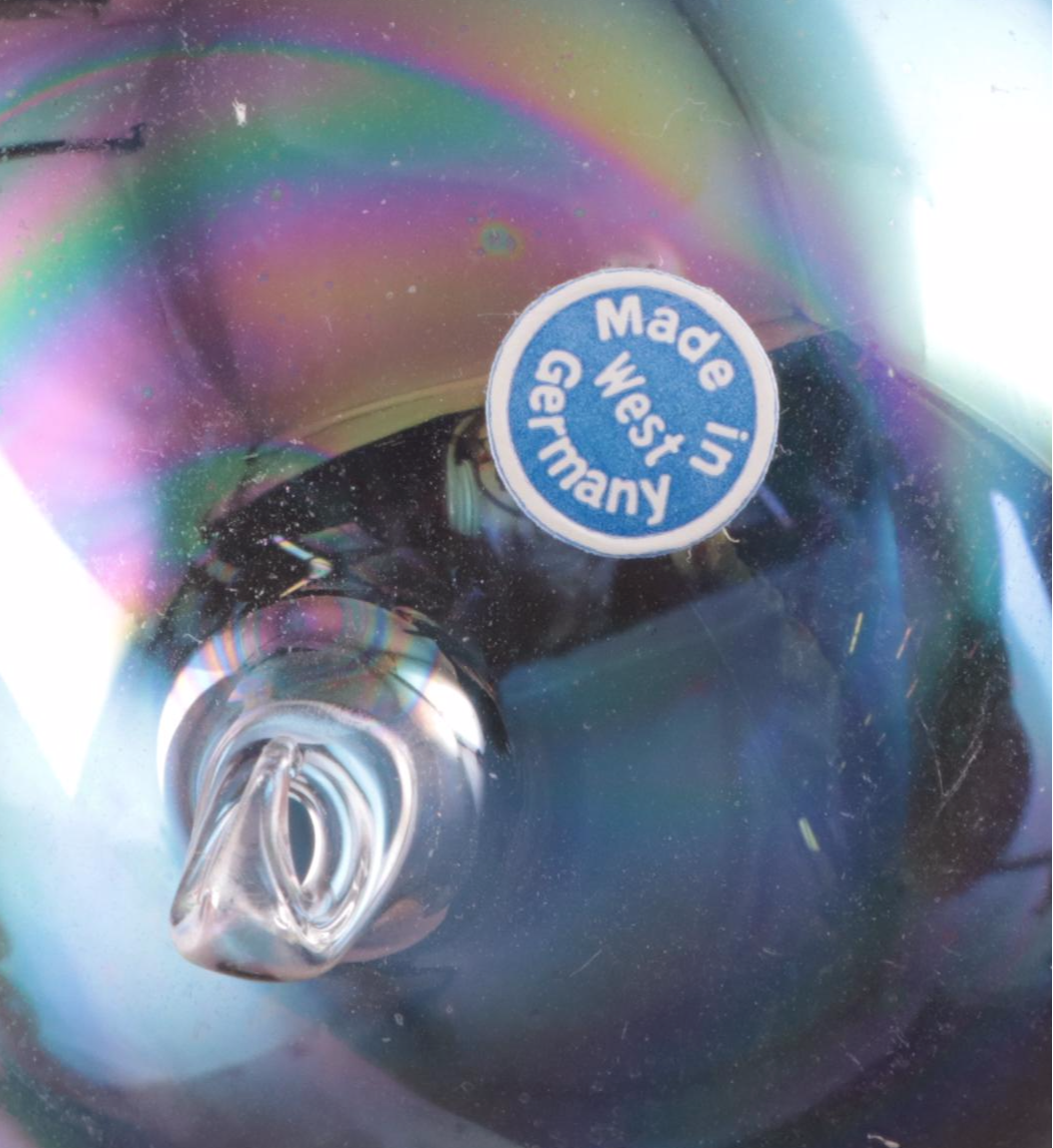 German Opalescent Blown Glass Ornaments with Other Glass Ornaments, Vintage