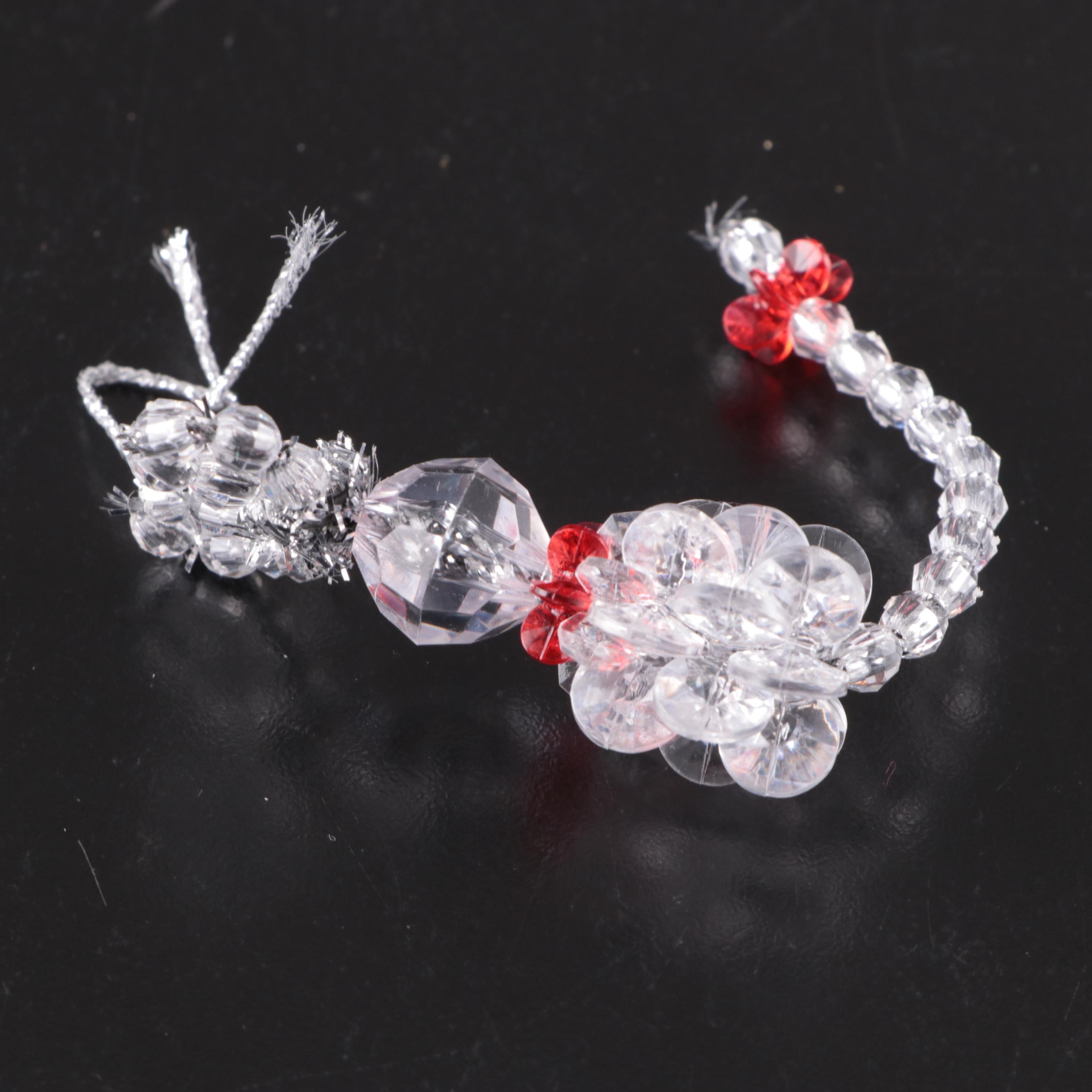 German Opalescent Blown Glass Ornaments with Other Glass Ornaments, Vintage