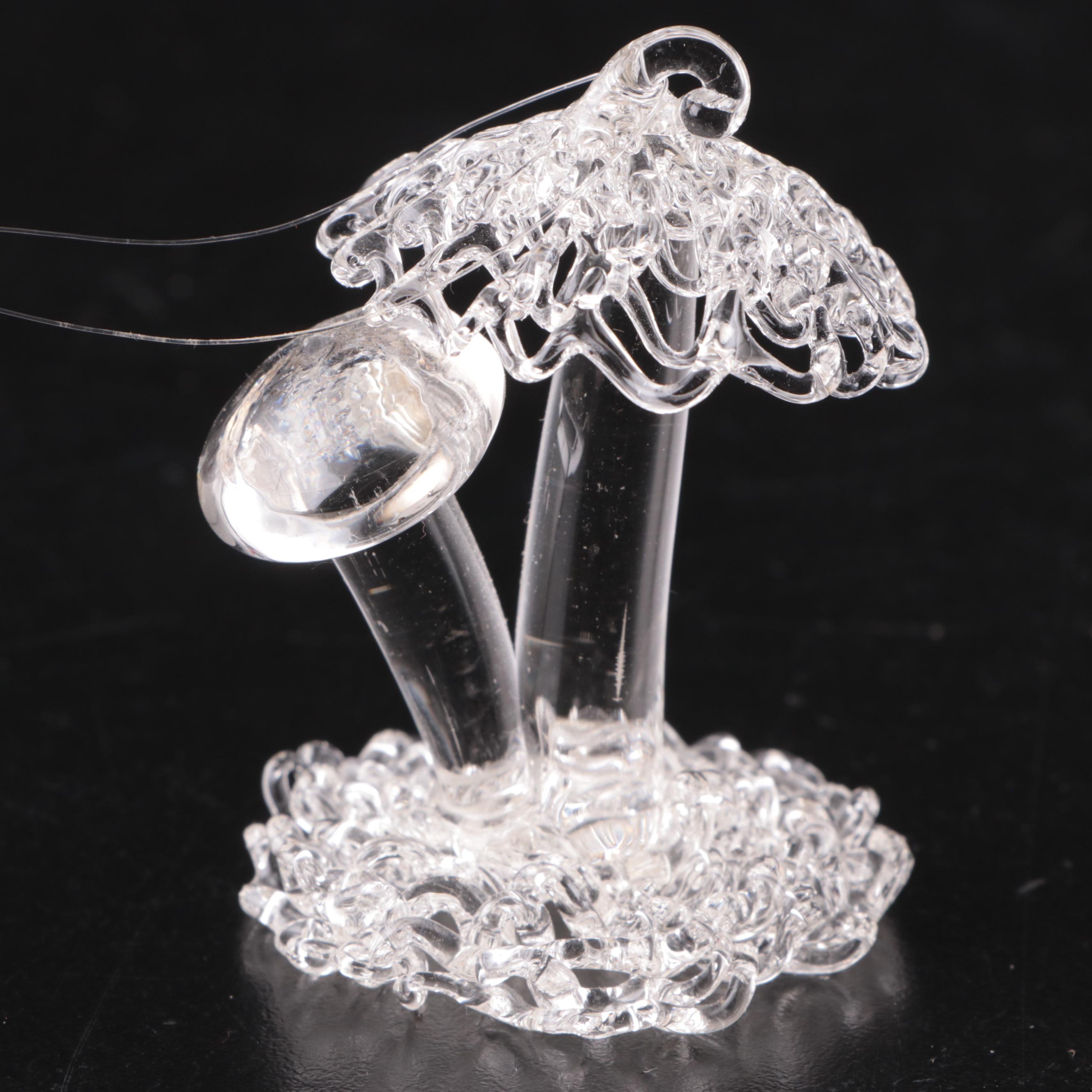 German Opalescent Blown Glass Ornaments with Other Glass Ornaments, Vintage