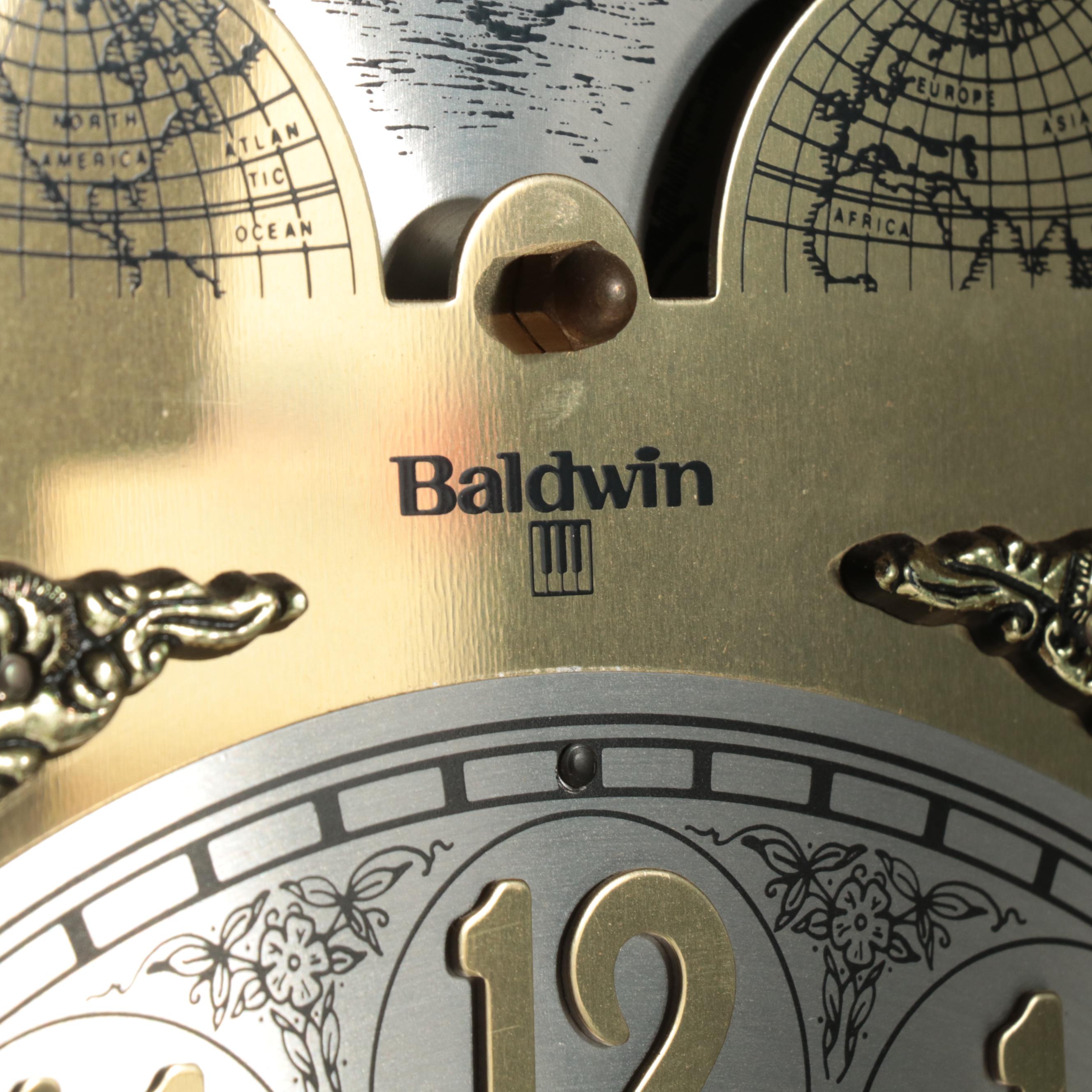 Baldwin Wooden Grandfather Clock, Late 20th Century