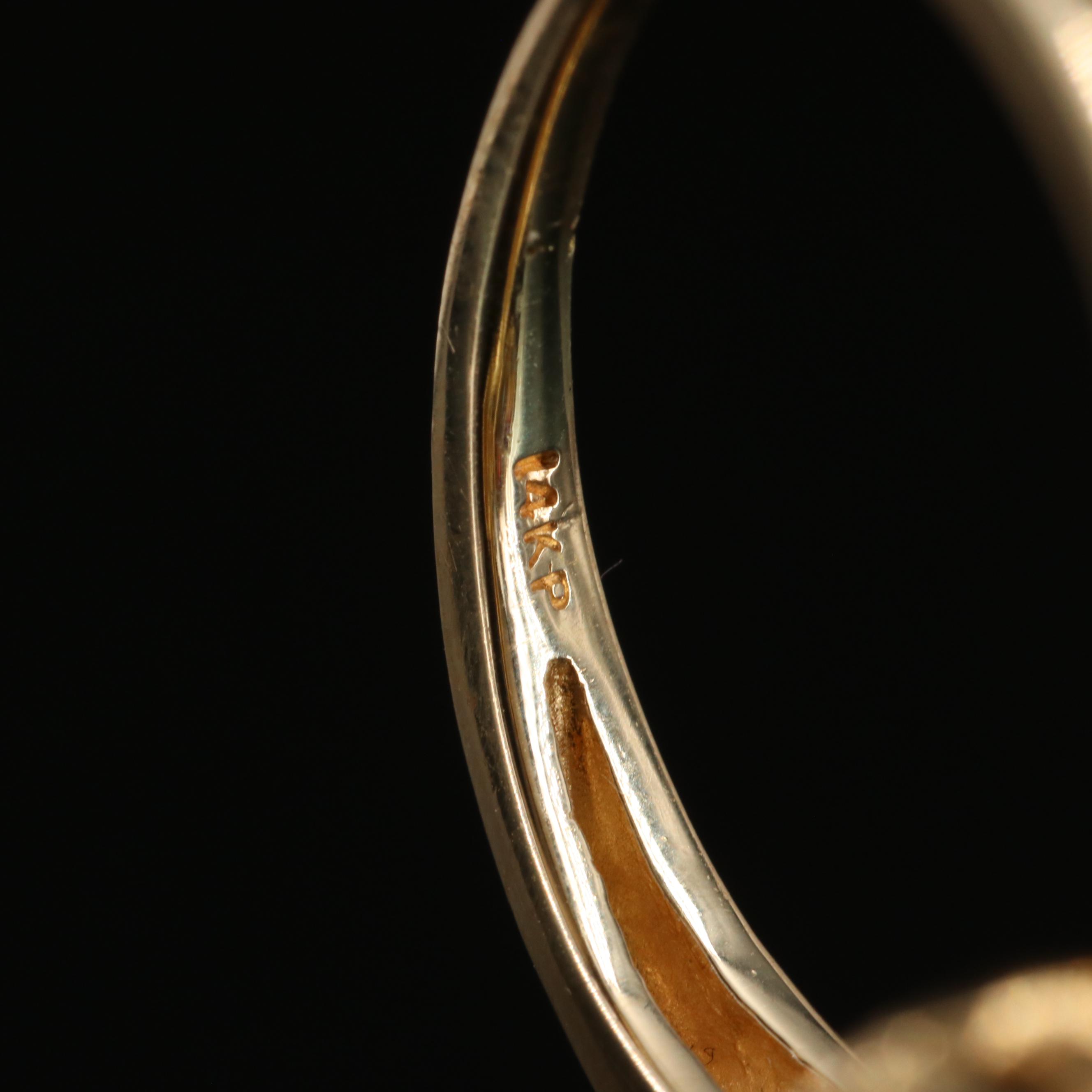 14K Diamond and Garnet Floral Bypass Ring