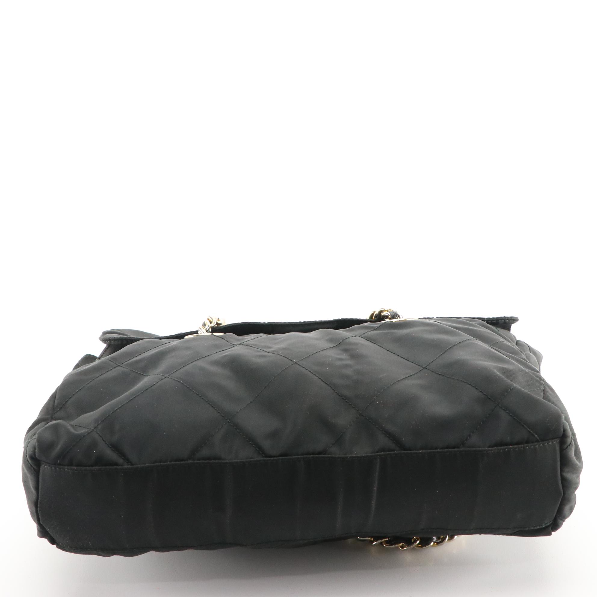 Prada Black Tessuto Nylon Diamond Quilted Shoulder Bag