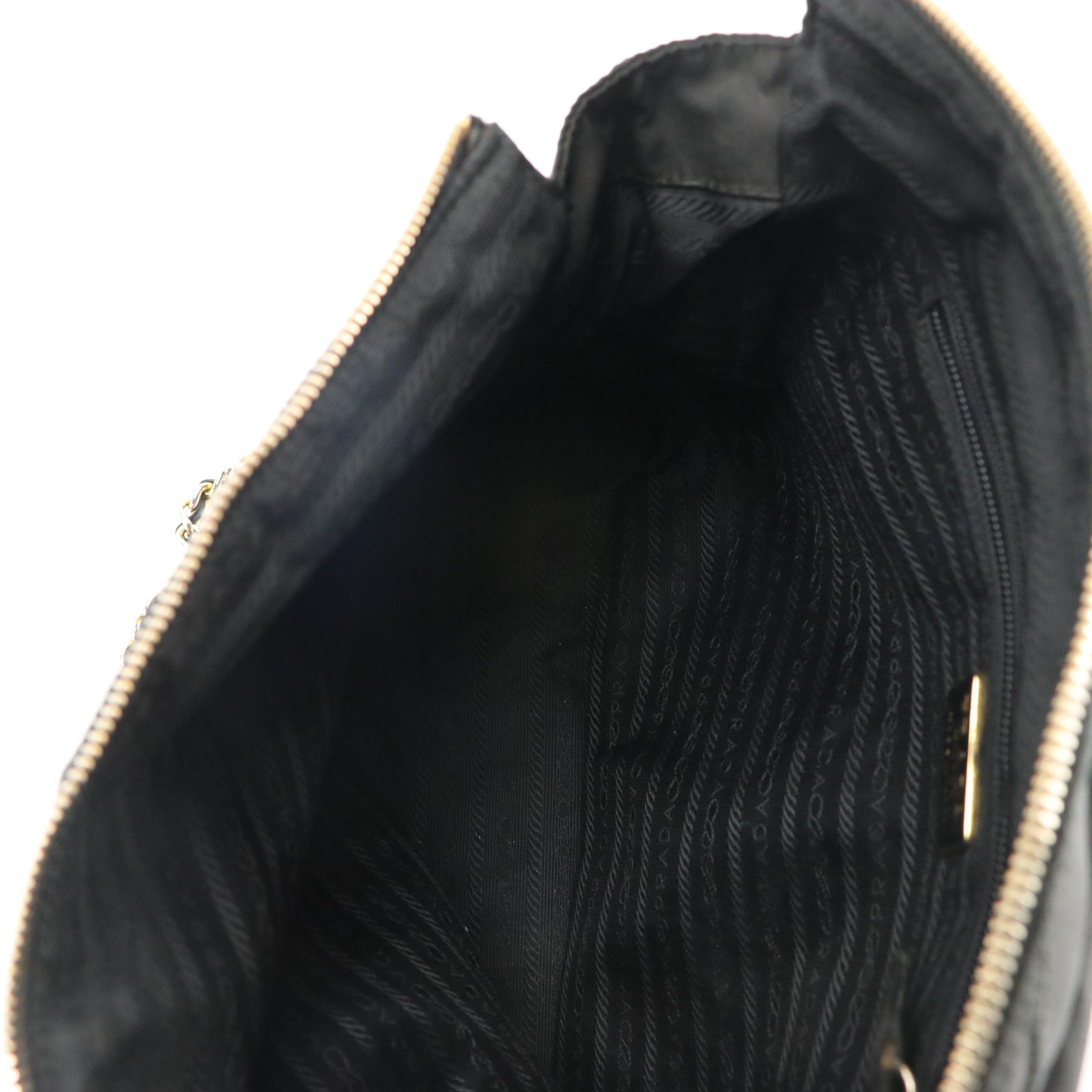 Prada Black Tessuto Nylon Diamond Quilted Shoulder Bag
