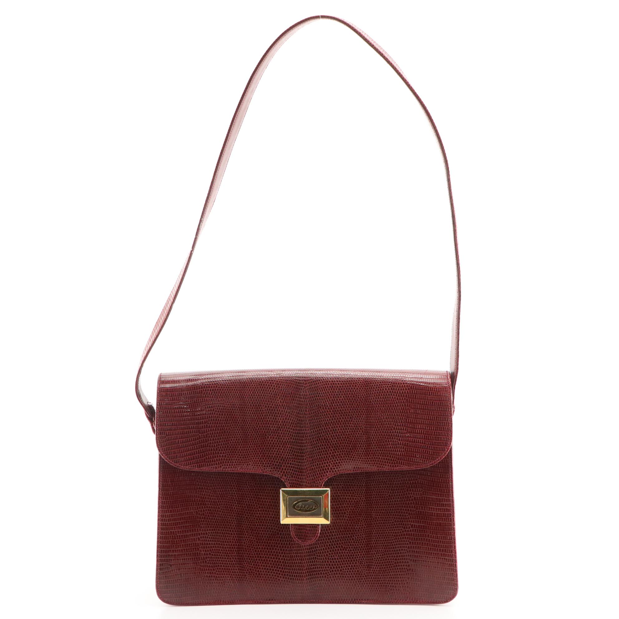 Gucci Flap Front Shoulder Bag, 6-Key Holder, Wallet, and Memo Pad in Lizard Skin