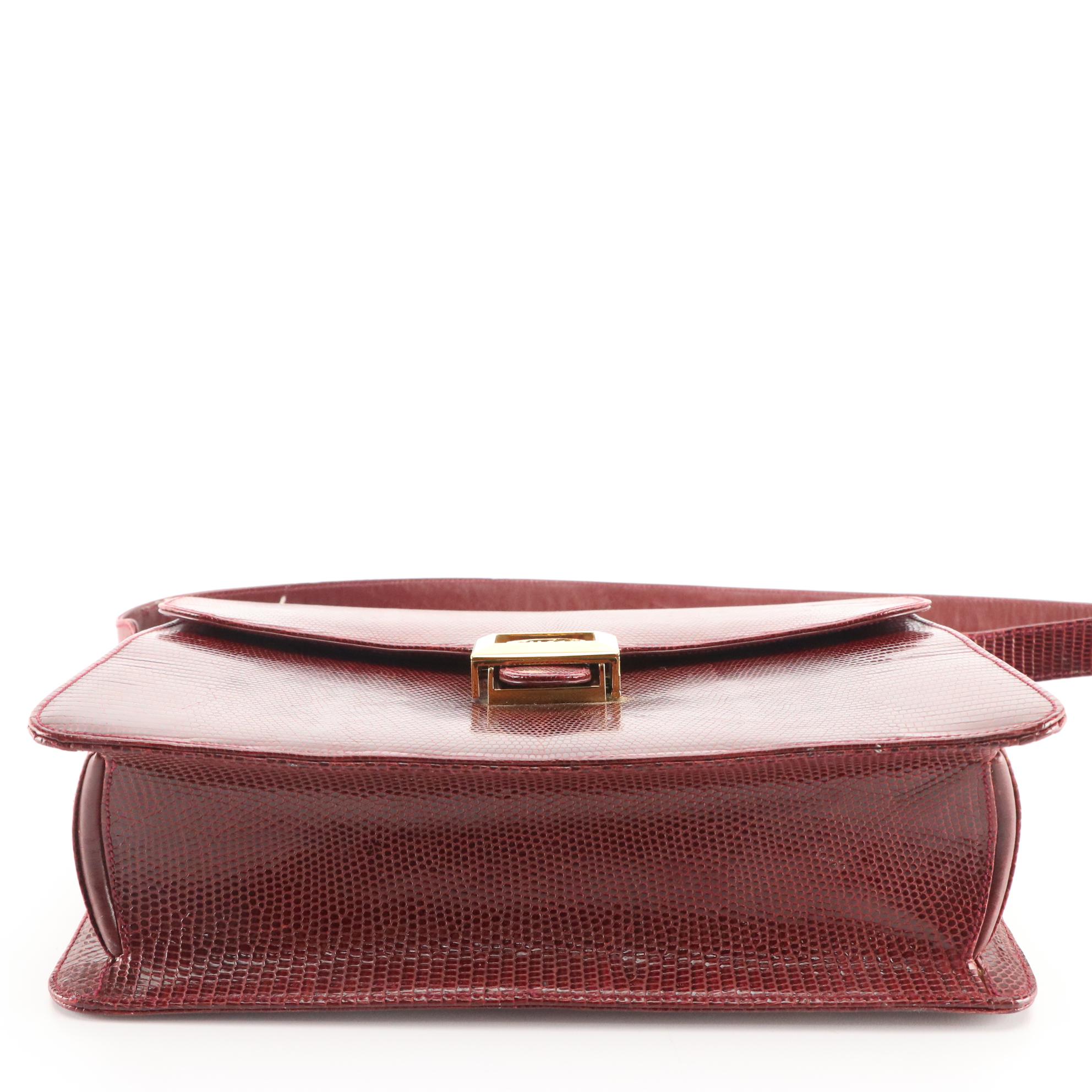 Gucci Flap Front Shoulder Bag, 6-Key Holder, Wallet, and Memo Pad in Lizard Skin