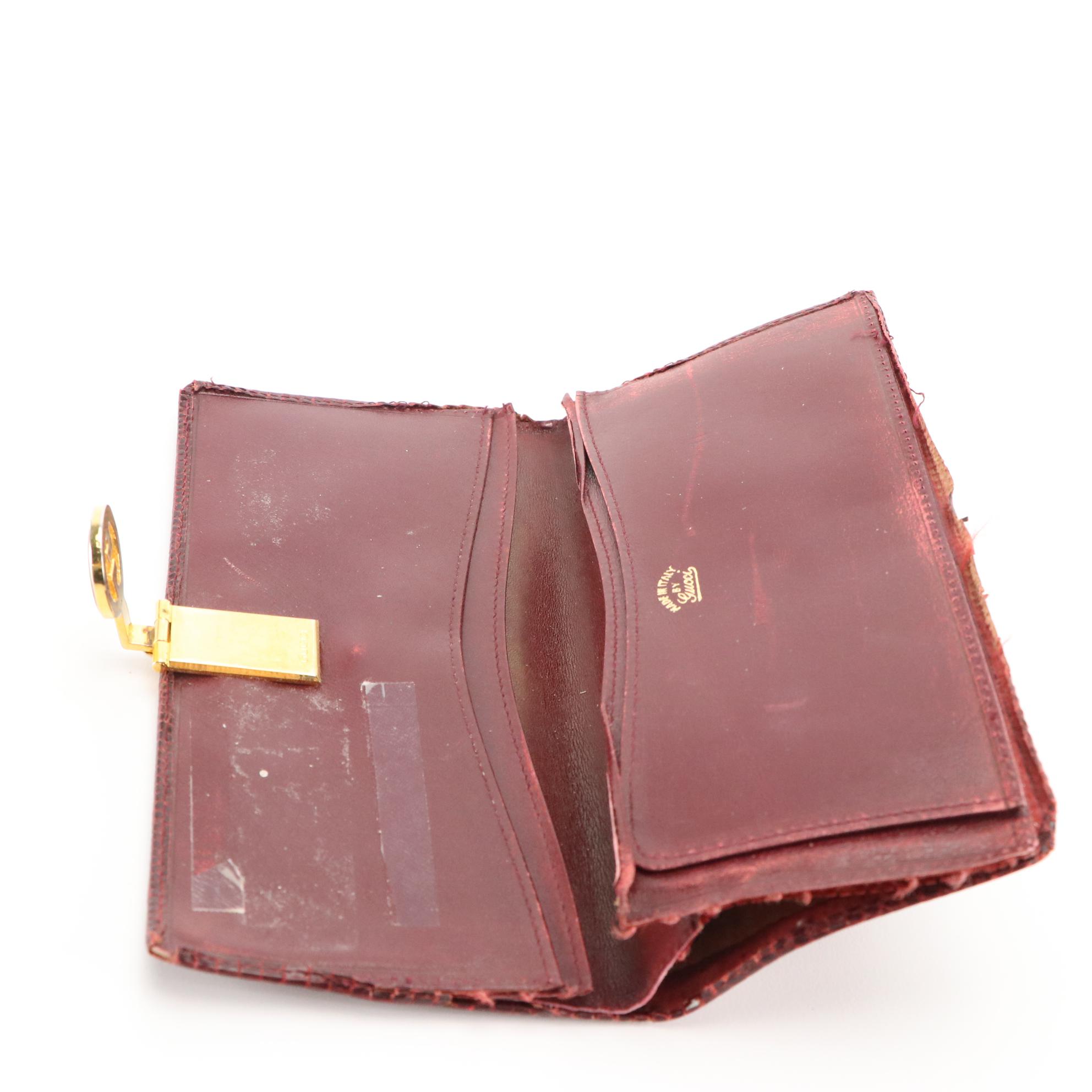 Gucci Flap Front Shoulder Bag, 6-Key Holder, Wallet, and Memo Pad in Lizard Skin