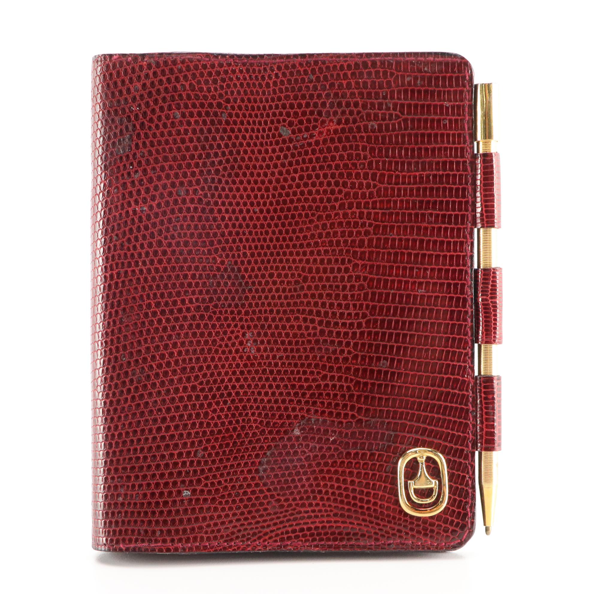 Gucci Flap Front Shoulder Bag, 6-Key Holder, Wallet, and Memo Pad in Lizard Skin