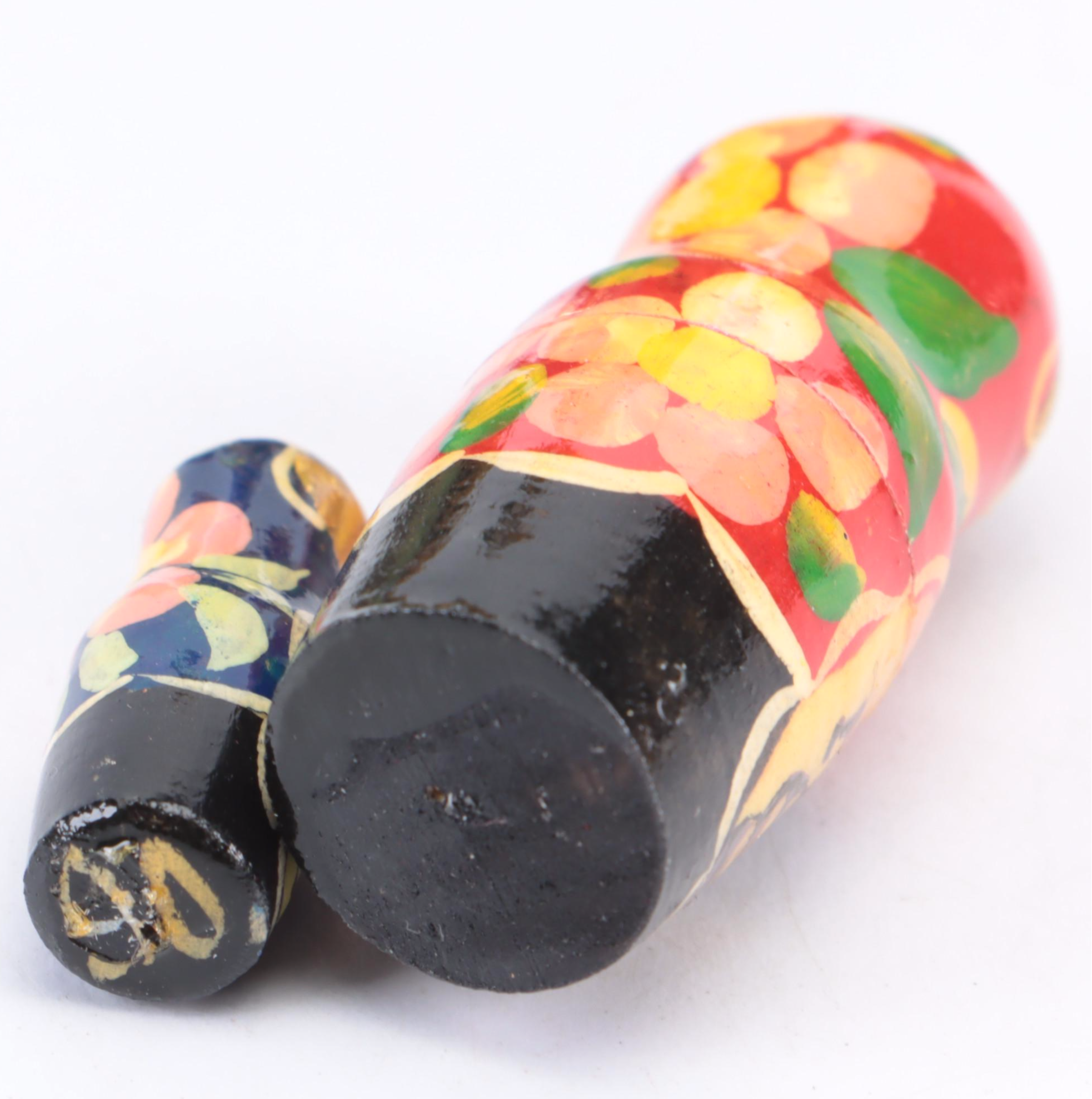 Russian Handcrafted Polychrome Wood Matryoshka Dolls