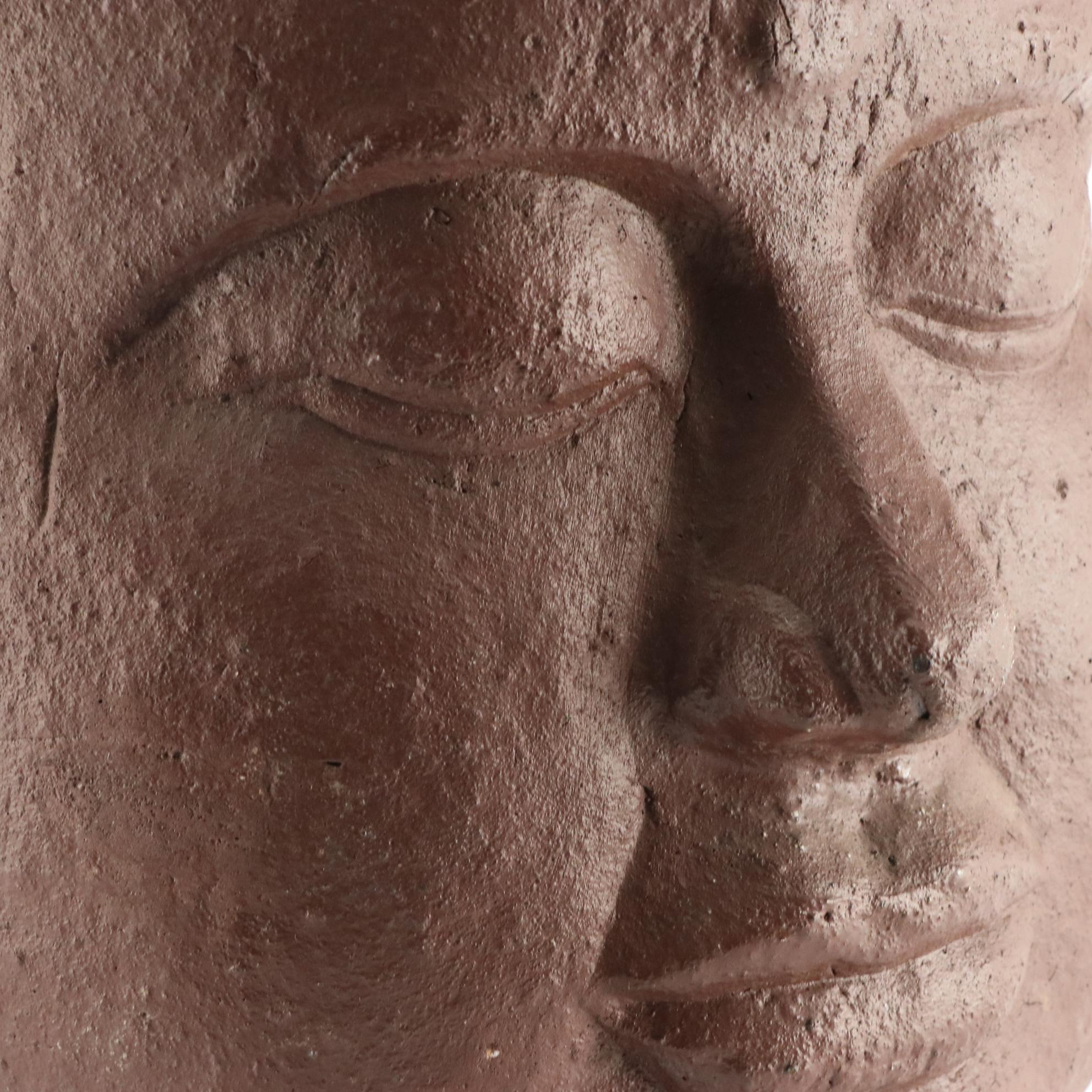 Southeast Asian-Inspired Concrete Buddha Head