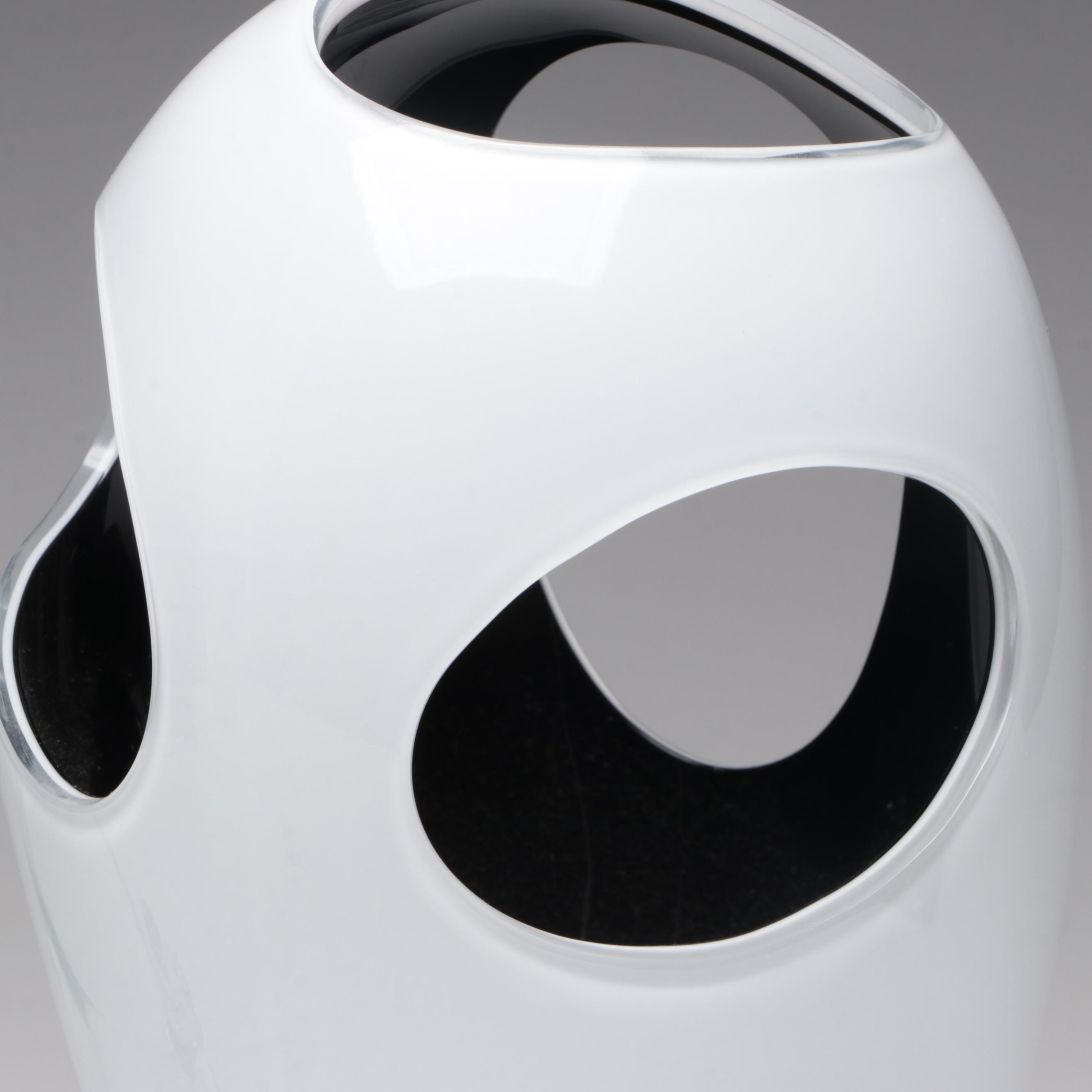 Poland LSA Blown Amethyst Art Glass Vase With Face Vase & Campi Style Vase