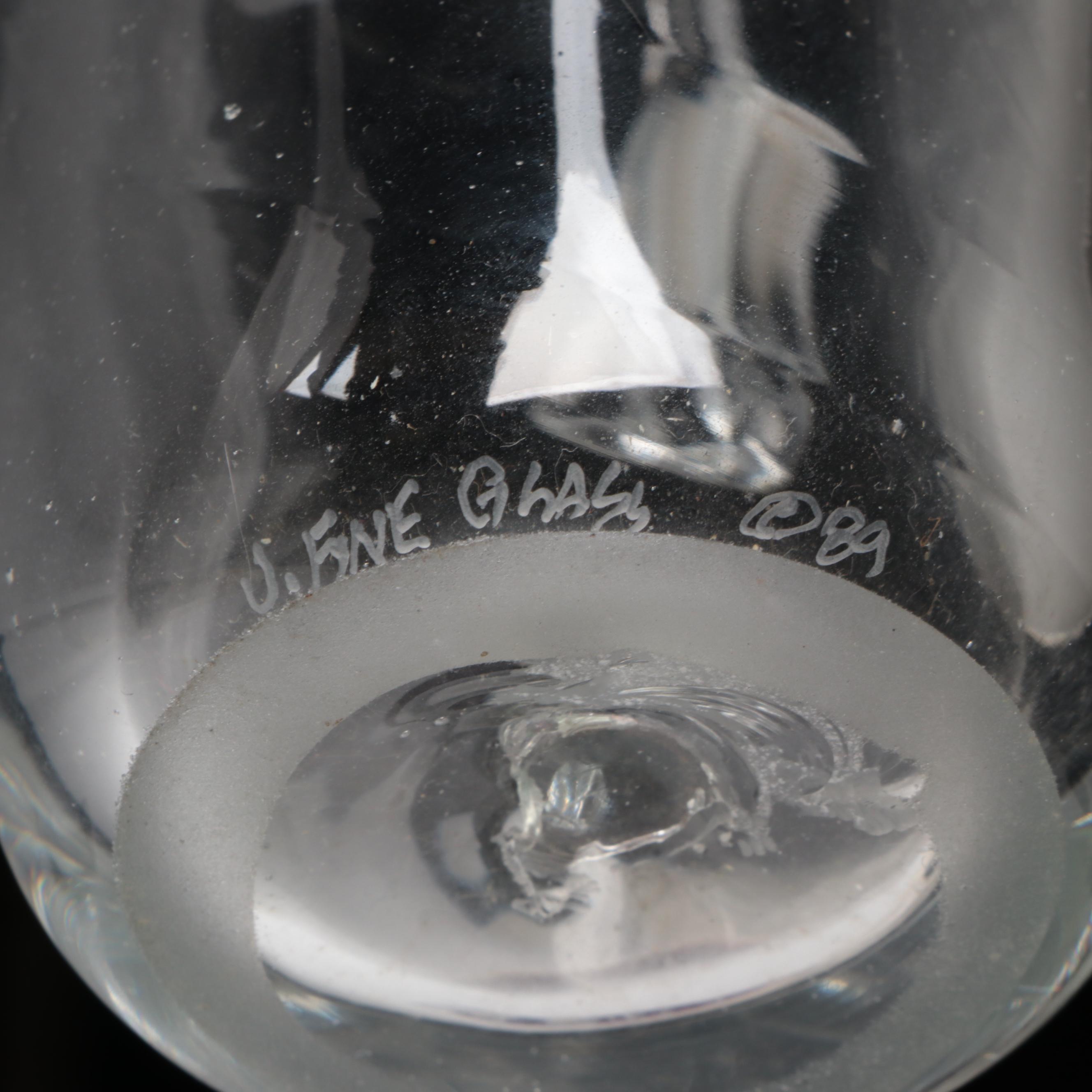 Poland LSA Blown Amethyst Art Glass Vase With Face Vase & Campi Style Vase