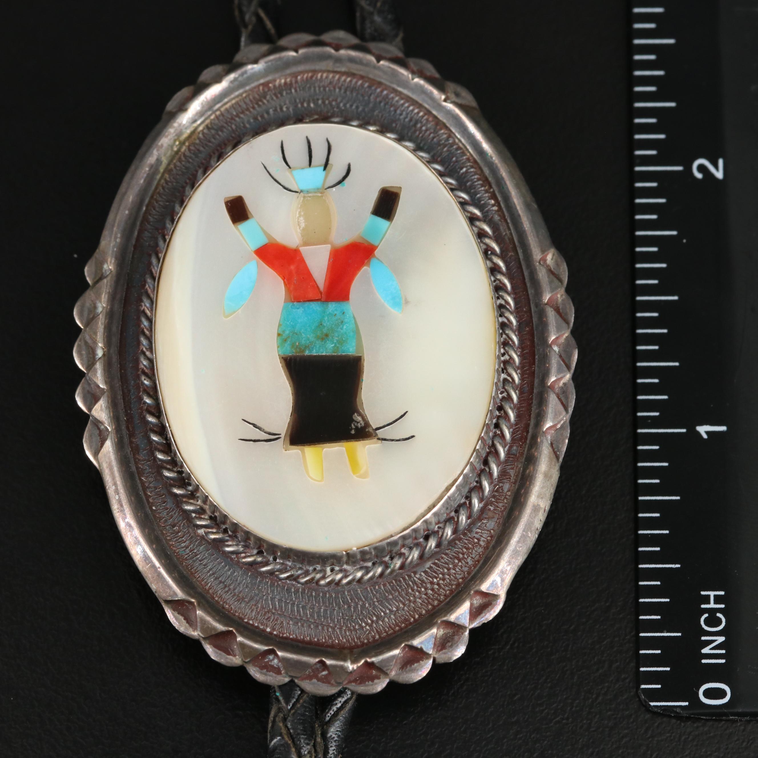 Southwestern Sterling Inlay Bolo Tie