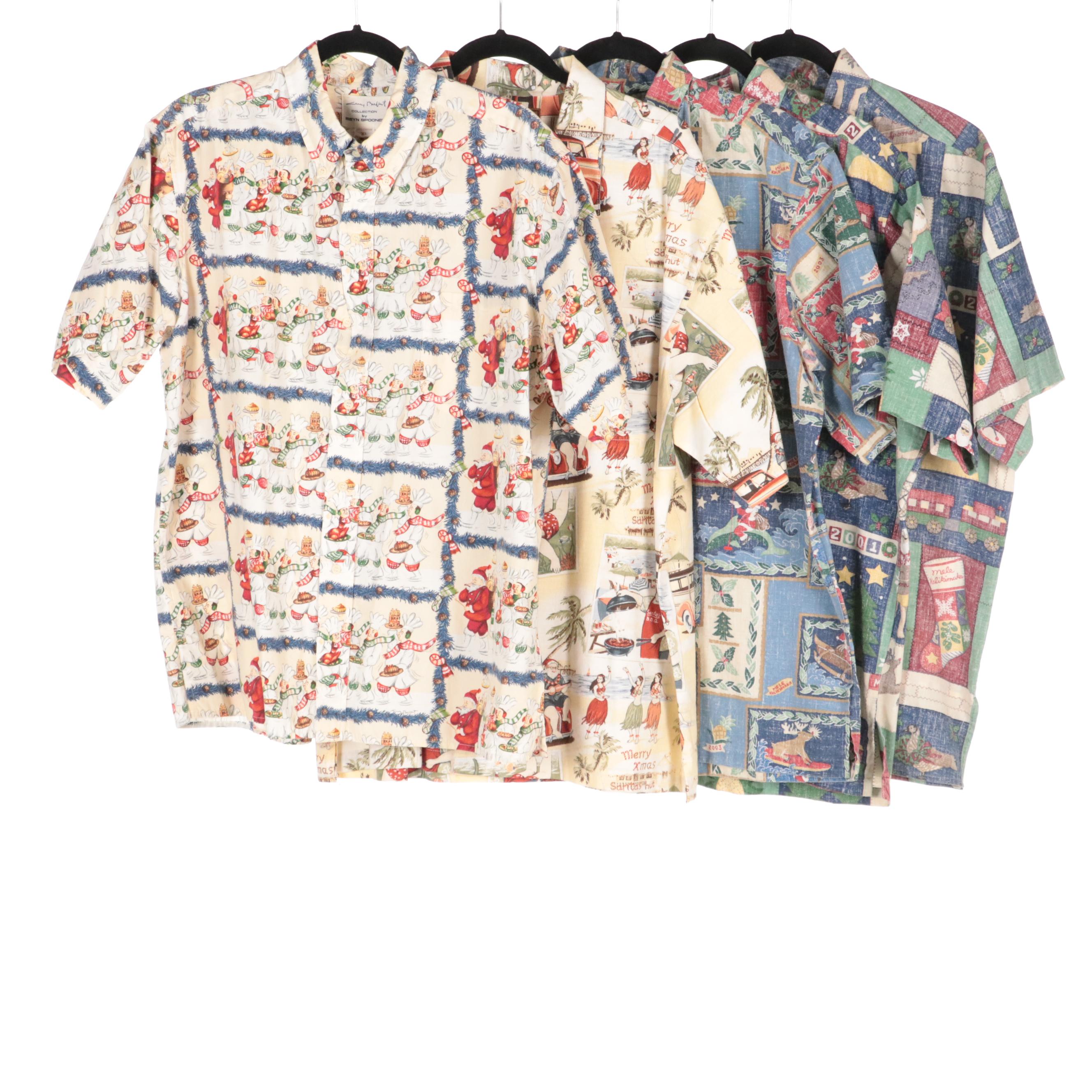 Men's Christmas Themed Hawaiian Shirts Including Reyn Spooner