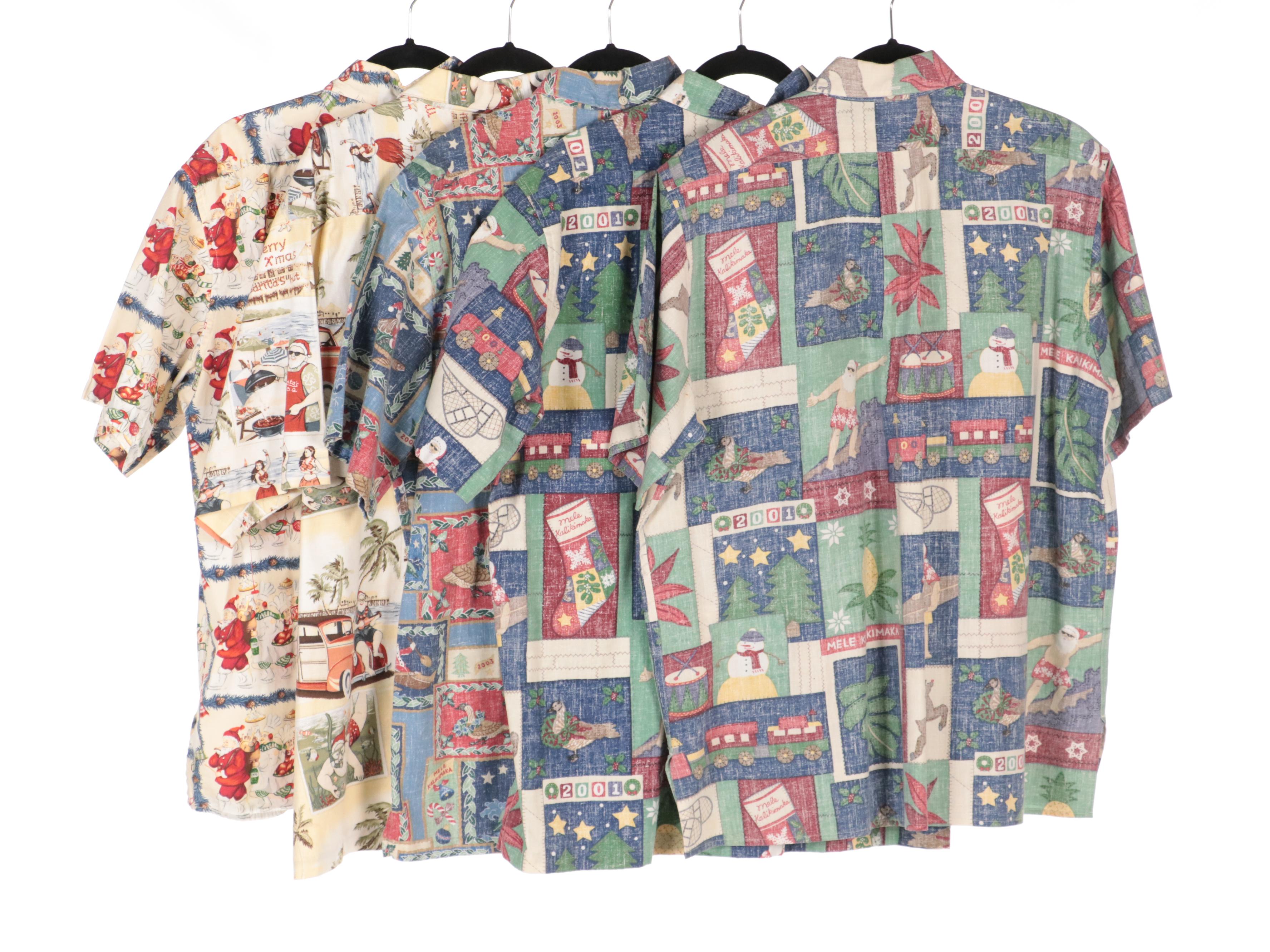 Men's Christmas Themed Hawaiian Shirts Including Reyn Spooner