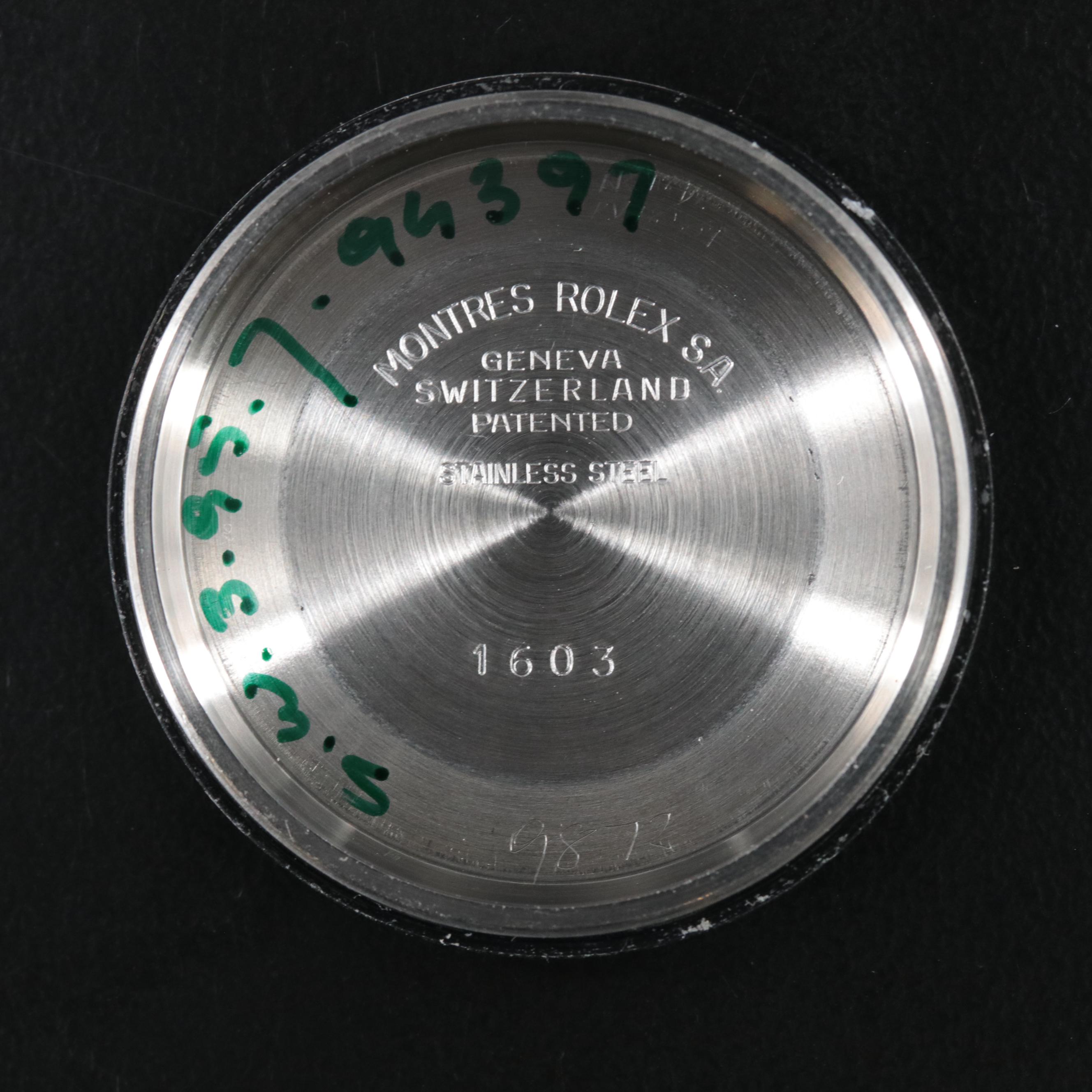 1973 Rolex Datejust Engine-Turned Bezel, Pie Pan Dial Watch