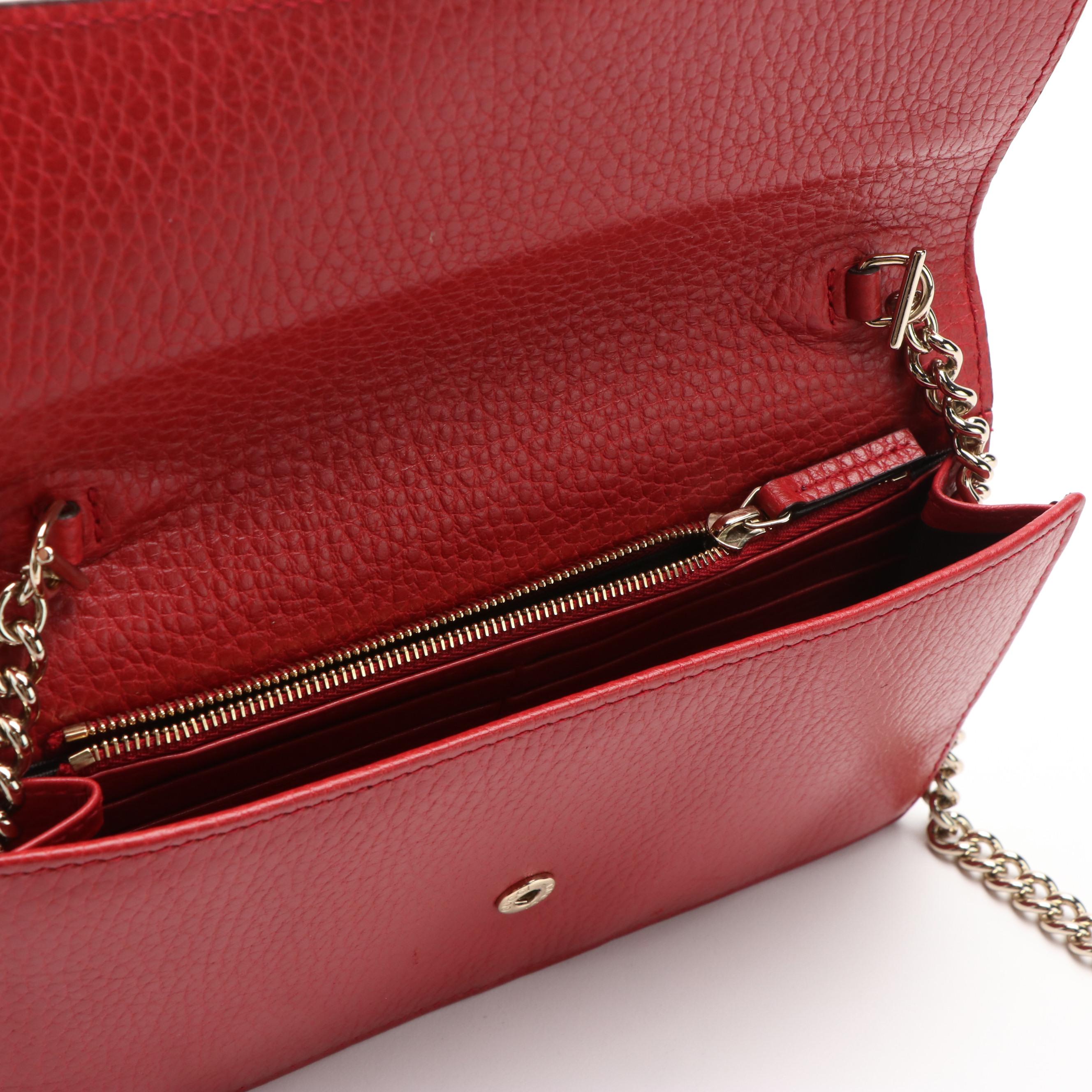 Gucci Interlocking GG Red Leather Convertible Shoulder Bag