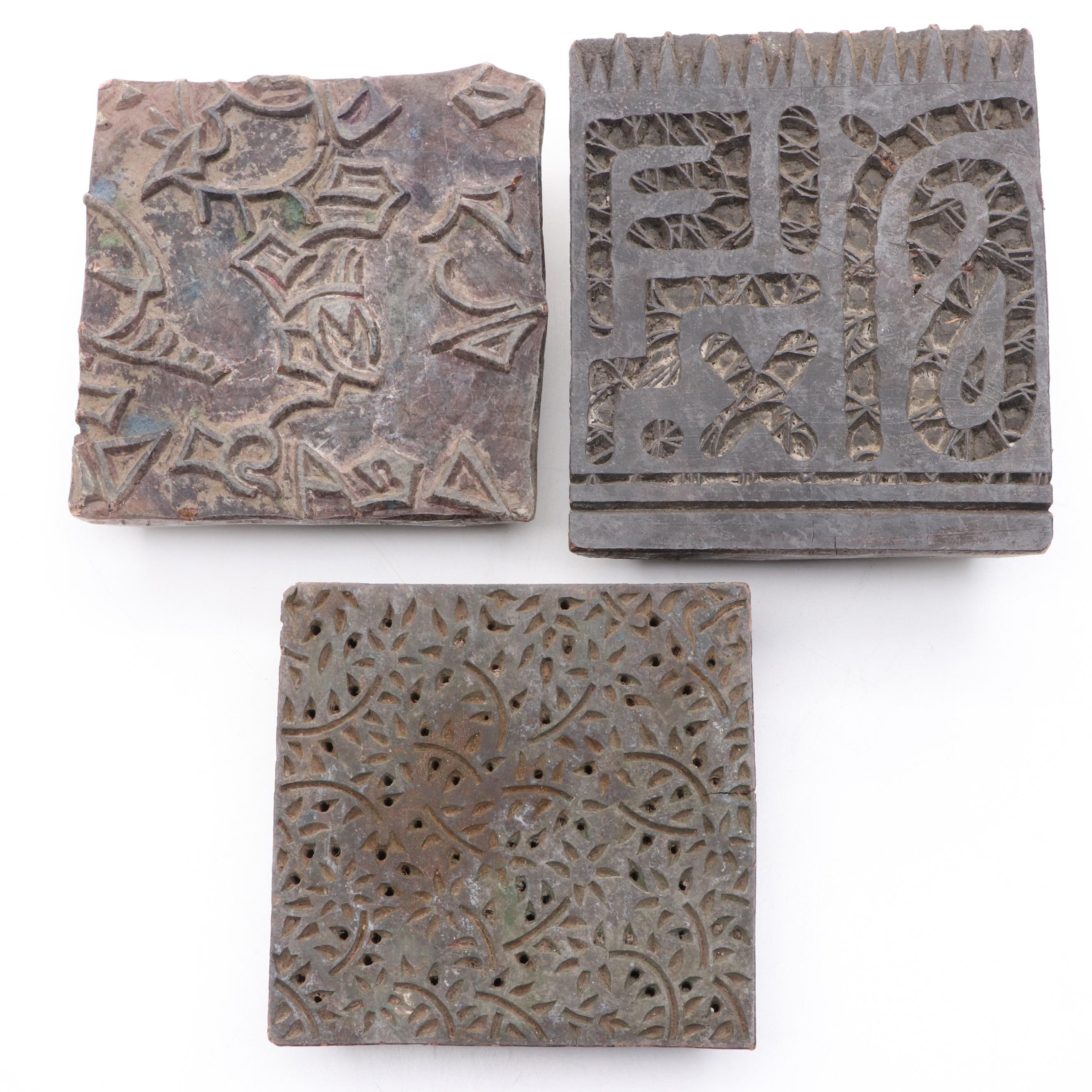 Hand-Carved Wood Printing Blocks
