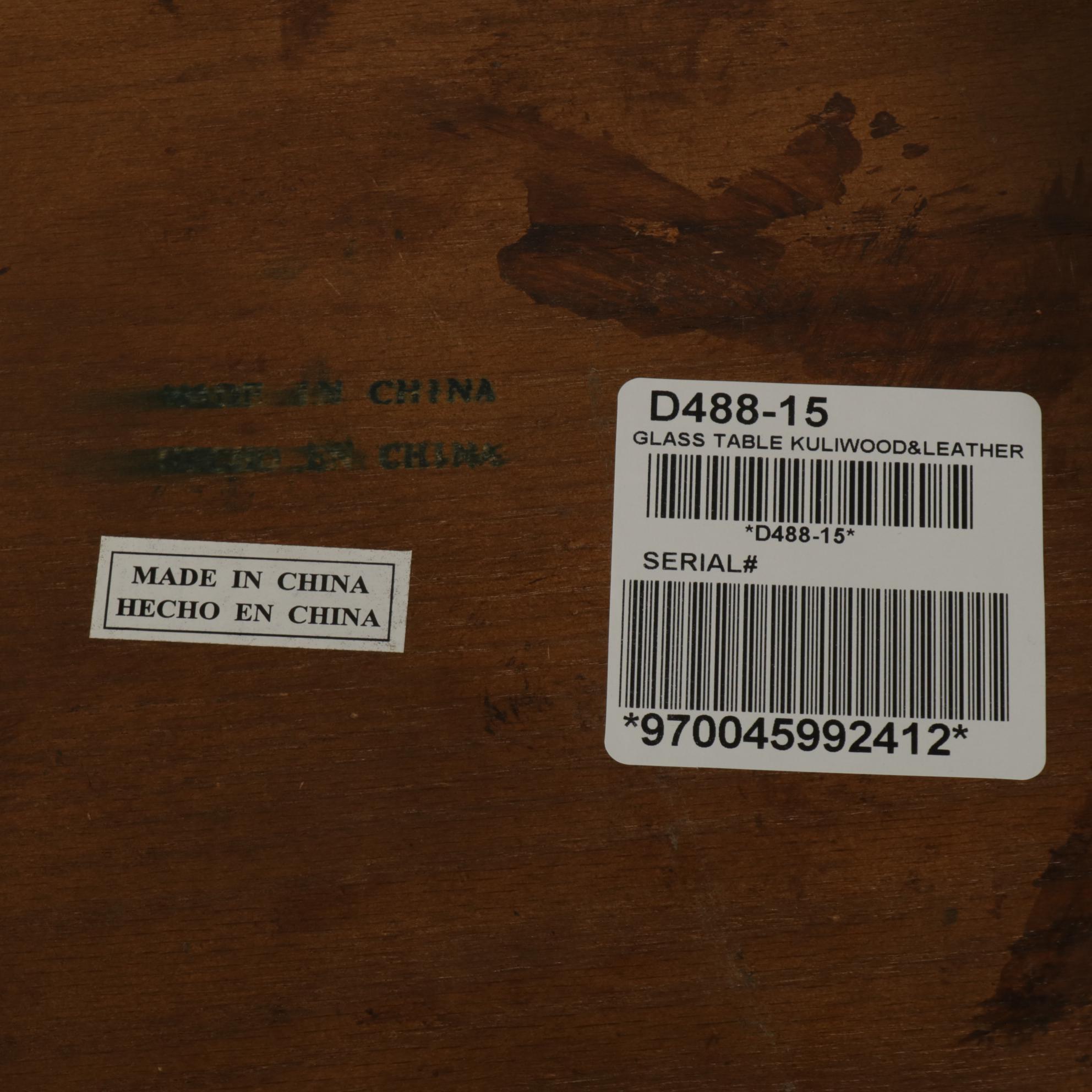 Ashley Furniture Glass Top Table with Hardwood and Woven Side Chairs