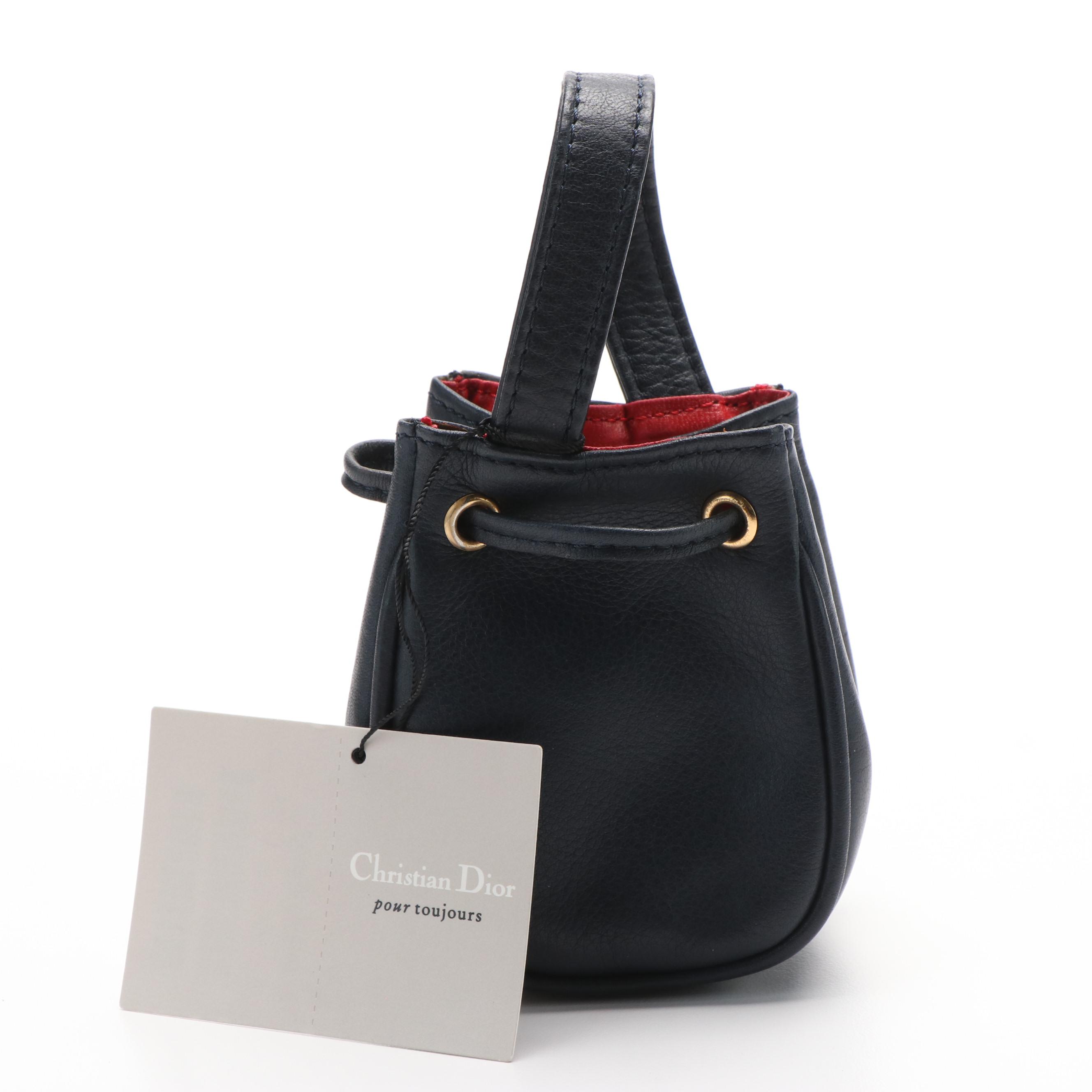 Christian Dior CD logo Mini Drawstring Handbag Pouch