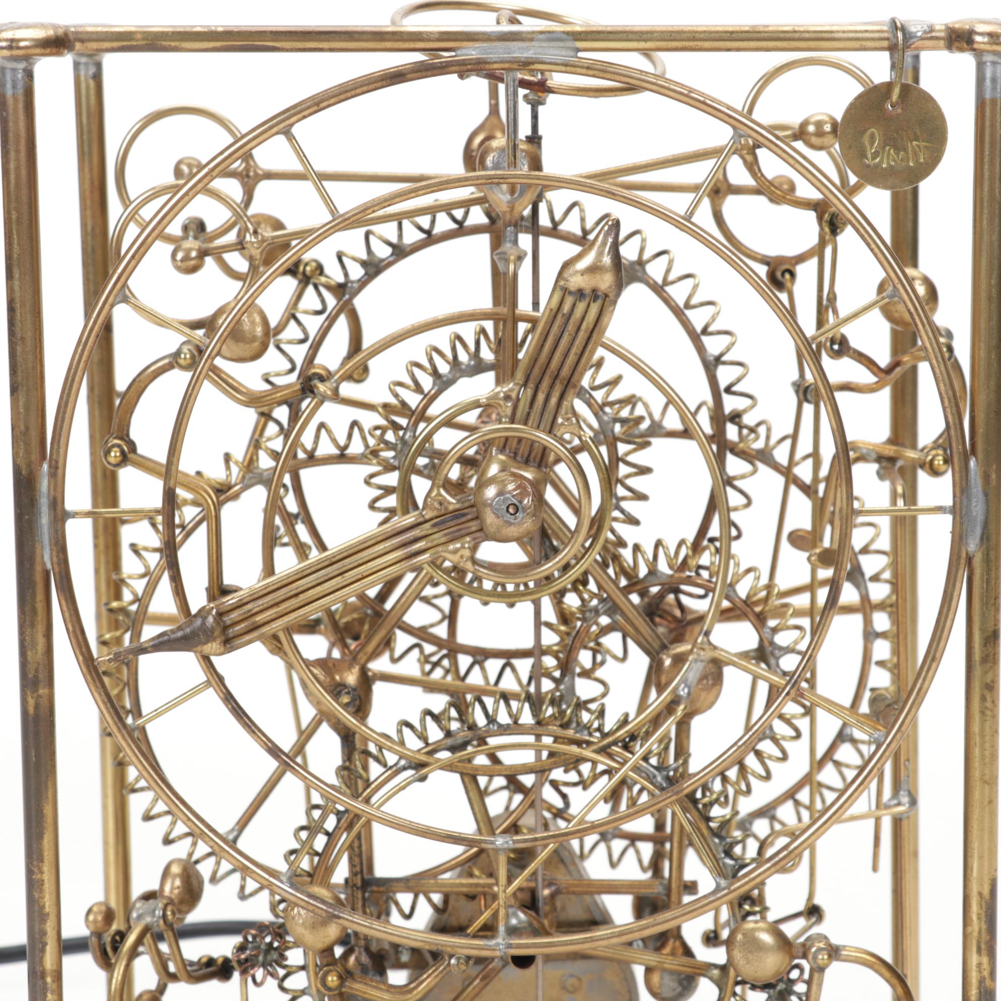 Gordon Bradt Designed Brass Motion "Six Man Clock," Kinetico Studios, 1990s