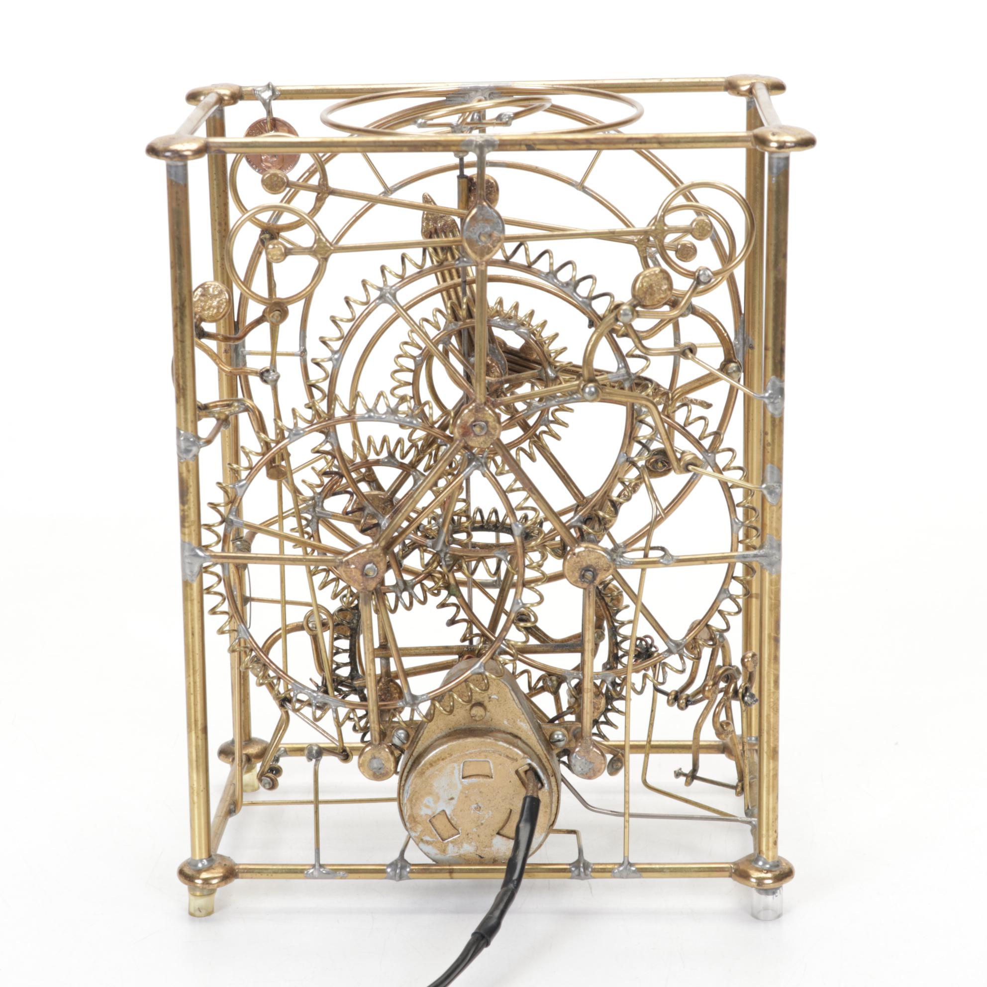 Gordon Bradt Designed Brass Motion "Six Man Clock," Kinetico Studios, 1990s