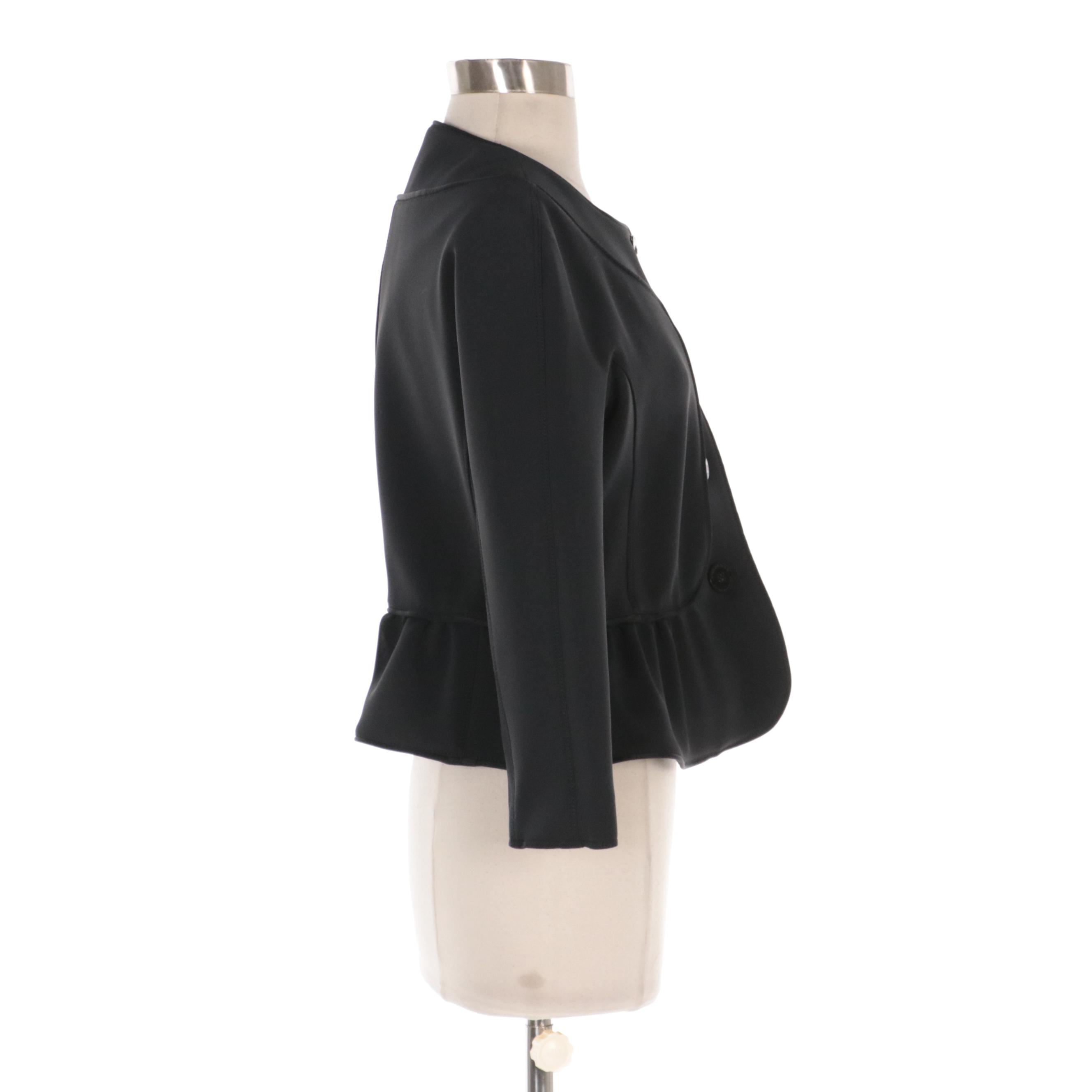Burberry Black Button-Front Peplum Jacket, New with Tag