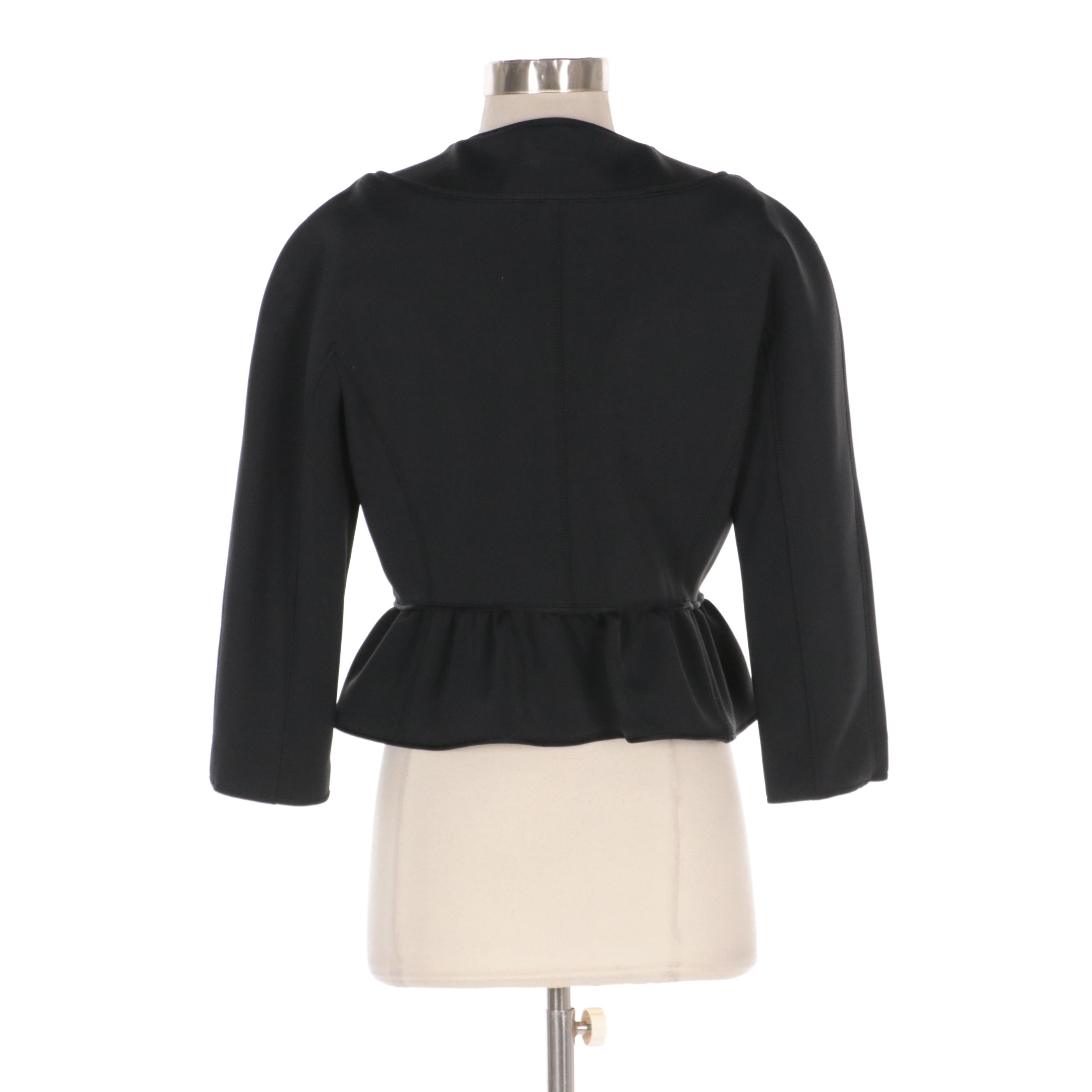 Burberry Black Button-Front Peplum Jacket, New with Tag