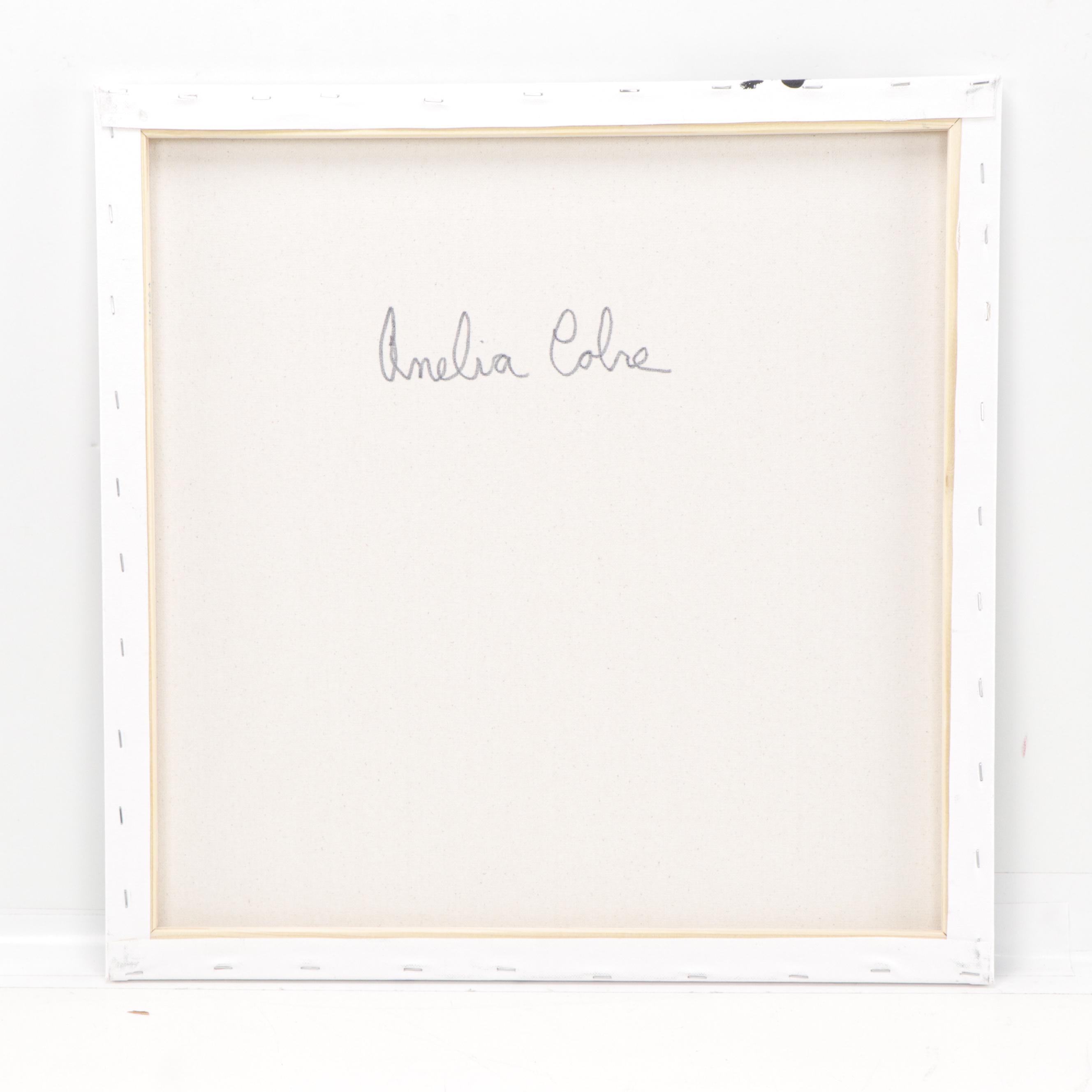 Amelia Colne Expressionist Style Acrylic Painting of Water Lilies