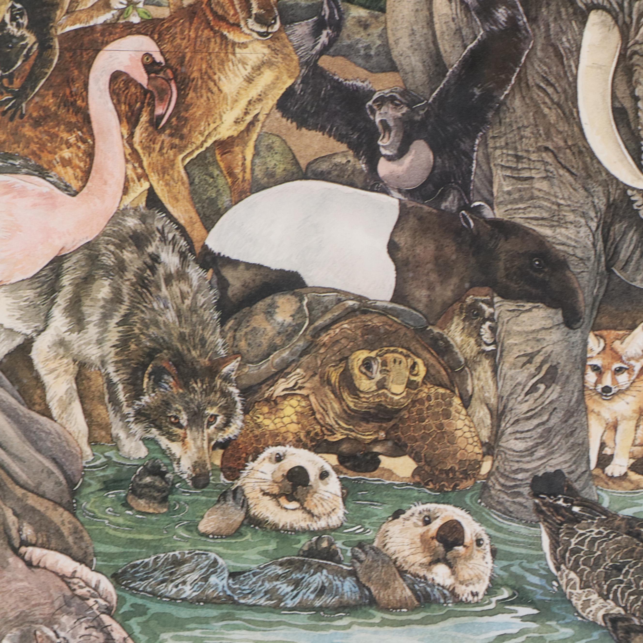 Cincinnati Zoo Offset Lithograph Poster After Wendy Edelson, 1995