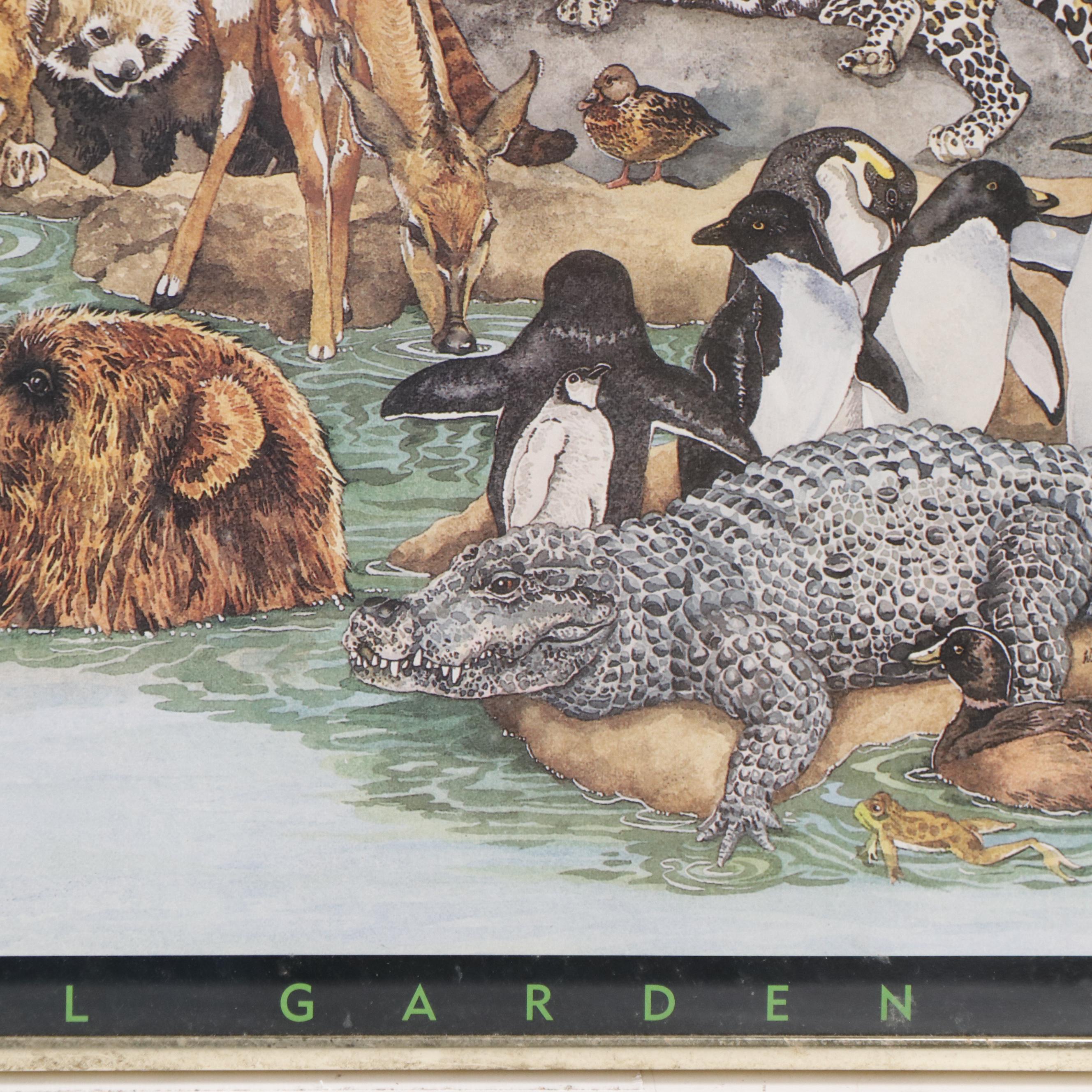 Cincinnati Zoo Offset Lithograph Poster After Wendy Edelson, 1995