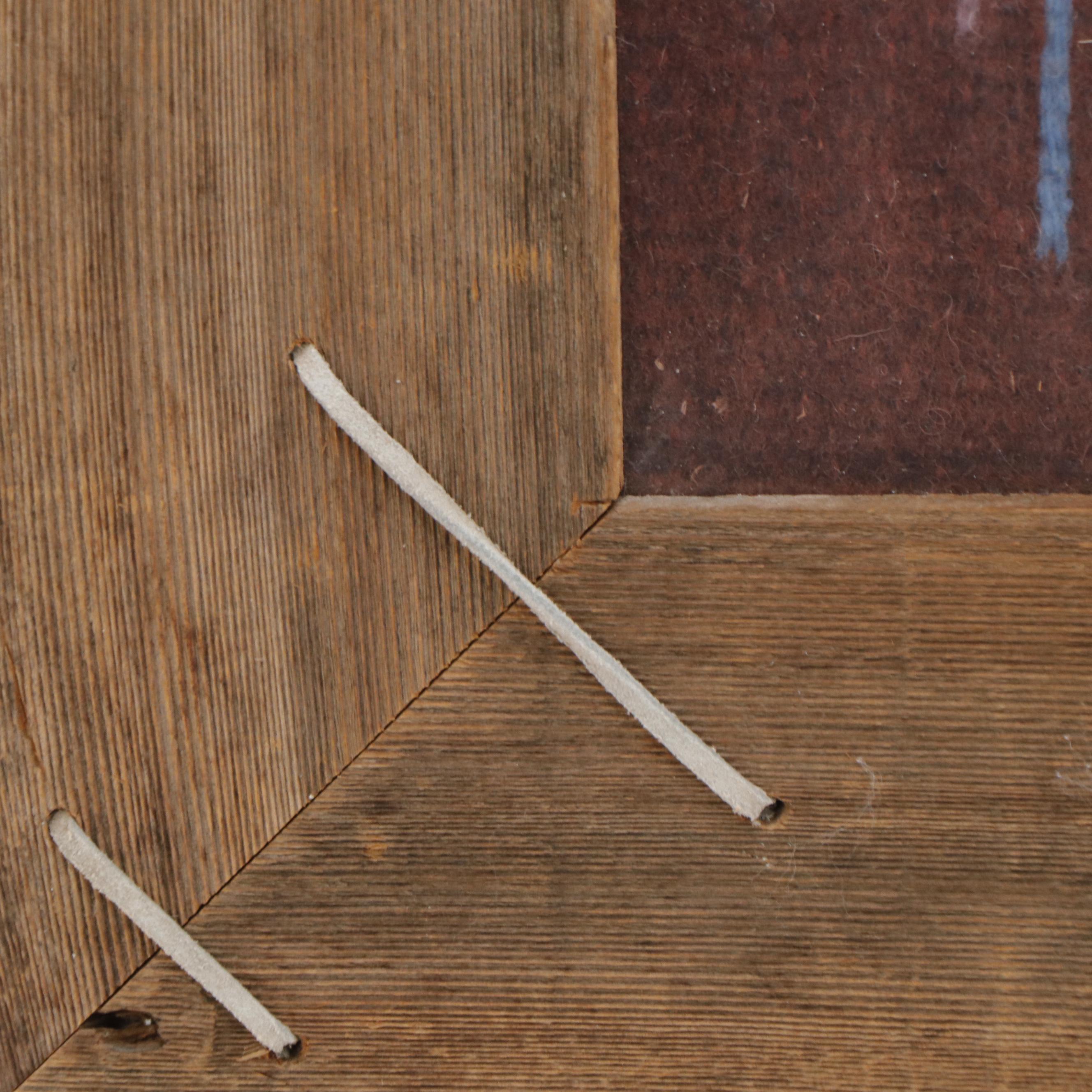 Handwoven Navajo Type Yei Be Chei and Crystal Accent Rugs in Rustic Frames