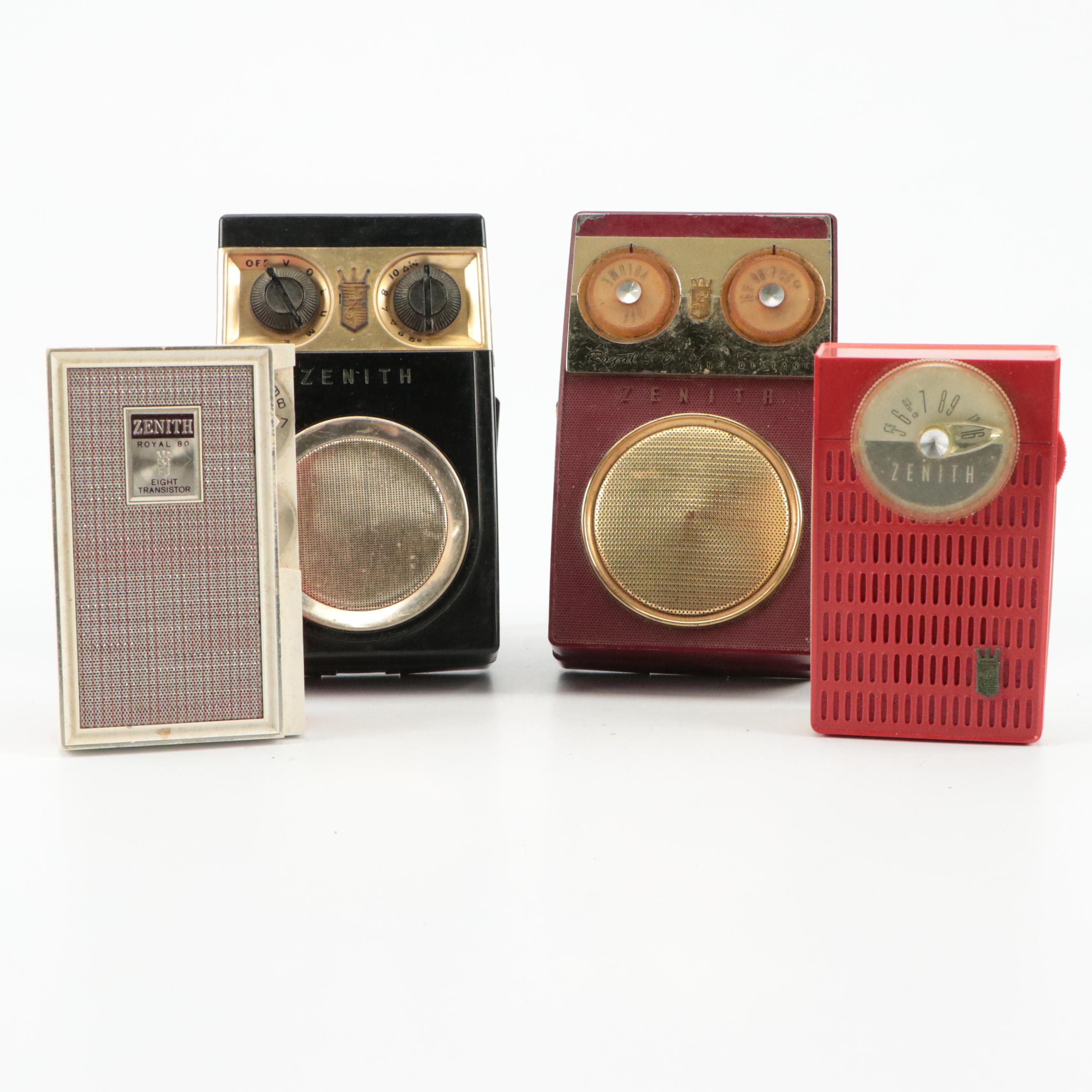 Zenith Transistor Radios of Varying Sizes