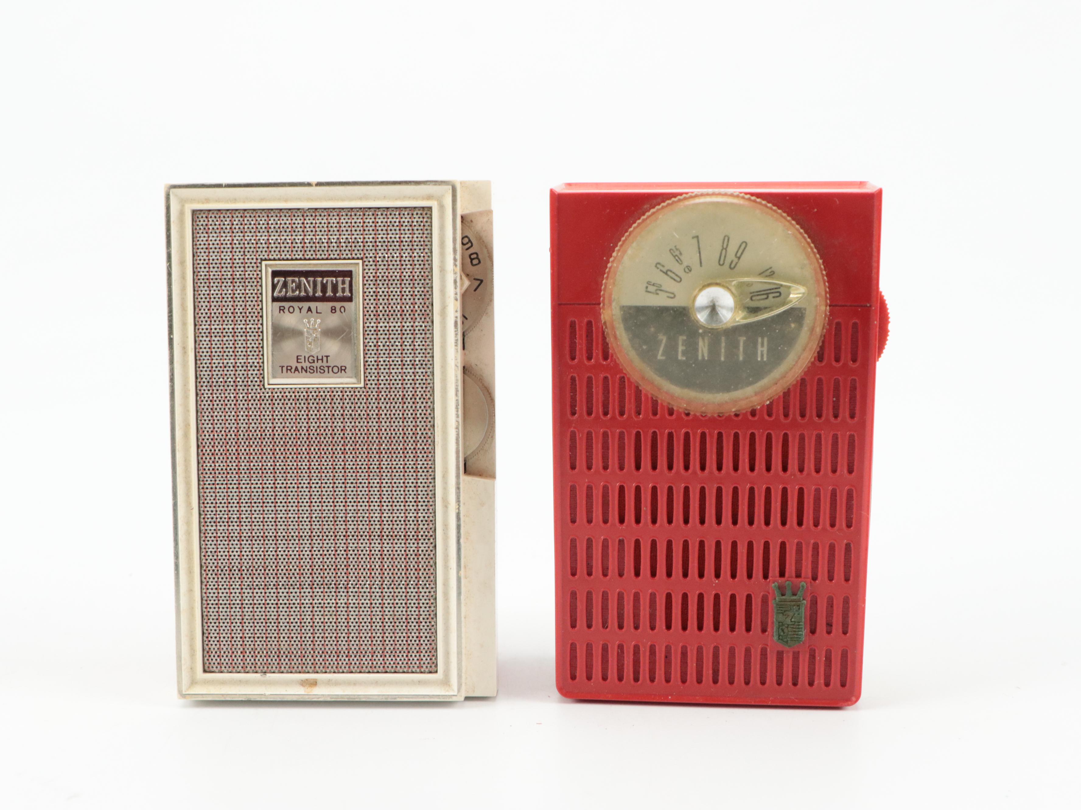 Zenith Transistor Radios of Varying Sizes