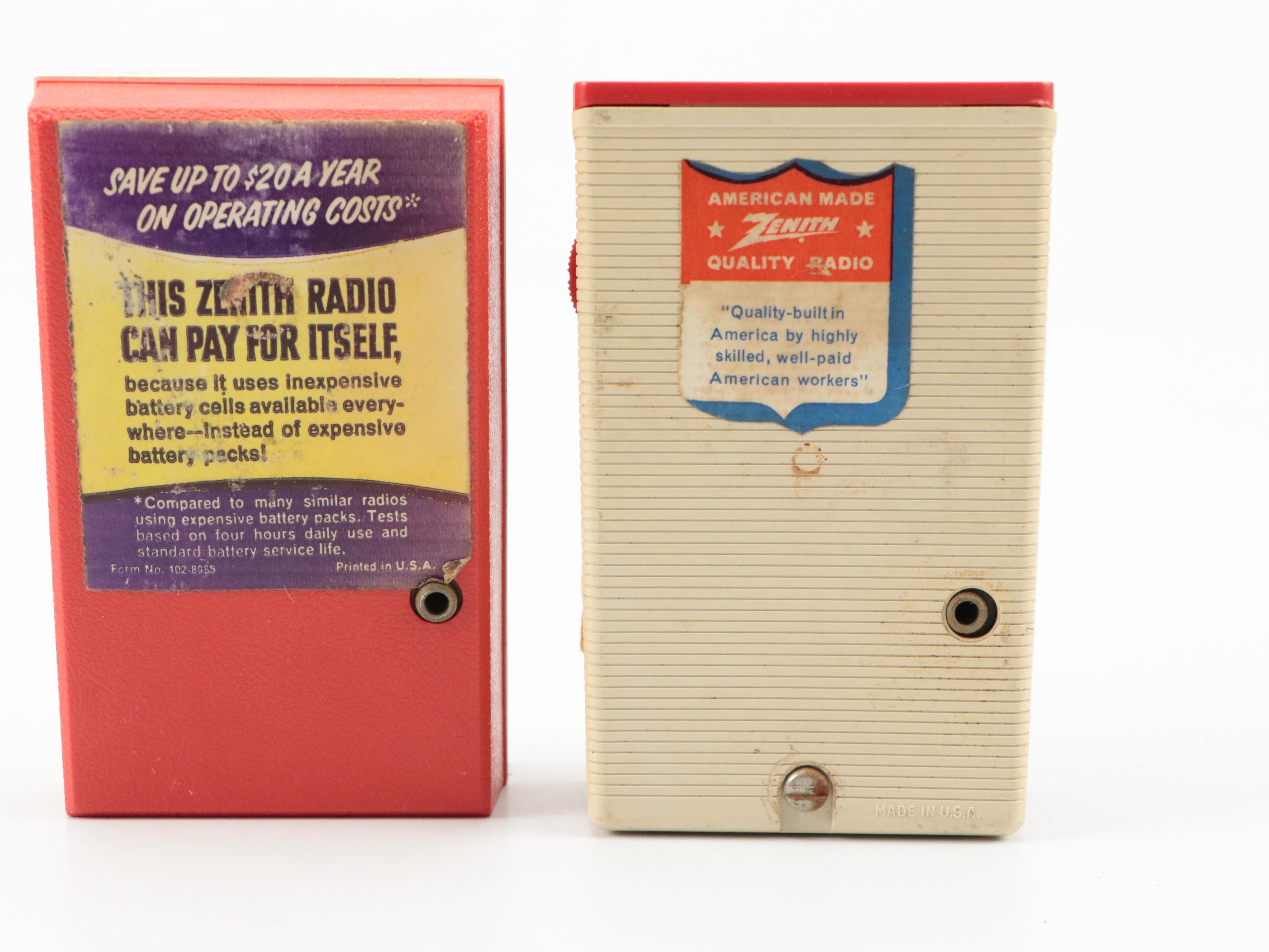 Zenith Transistor Radios of Varying Sizes
