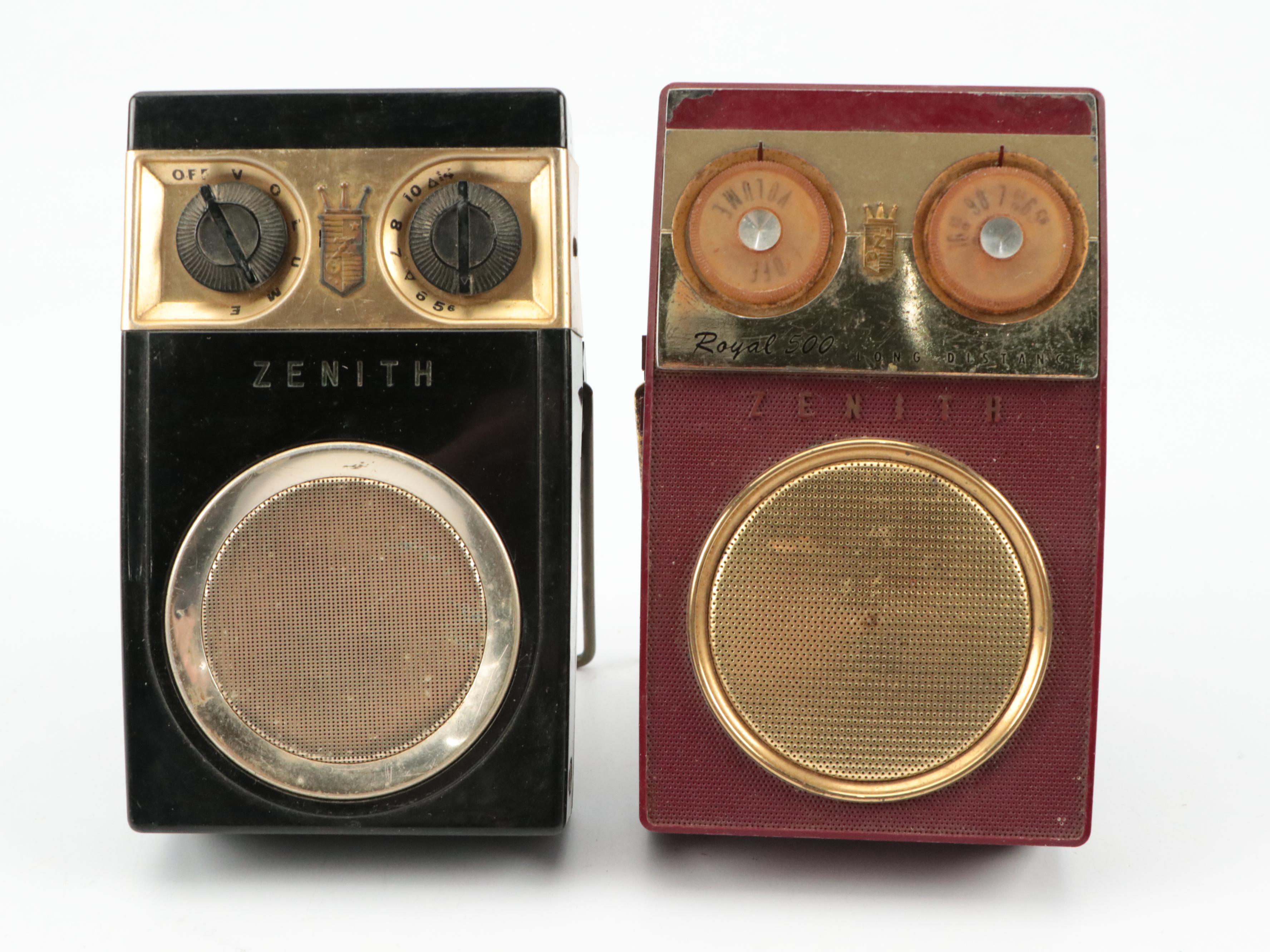 Zenith Transistor Radios of Varying Sizes